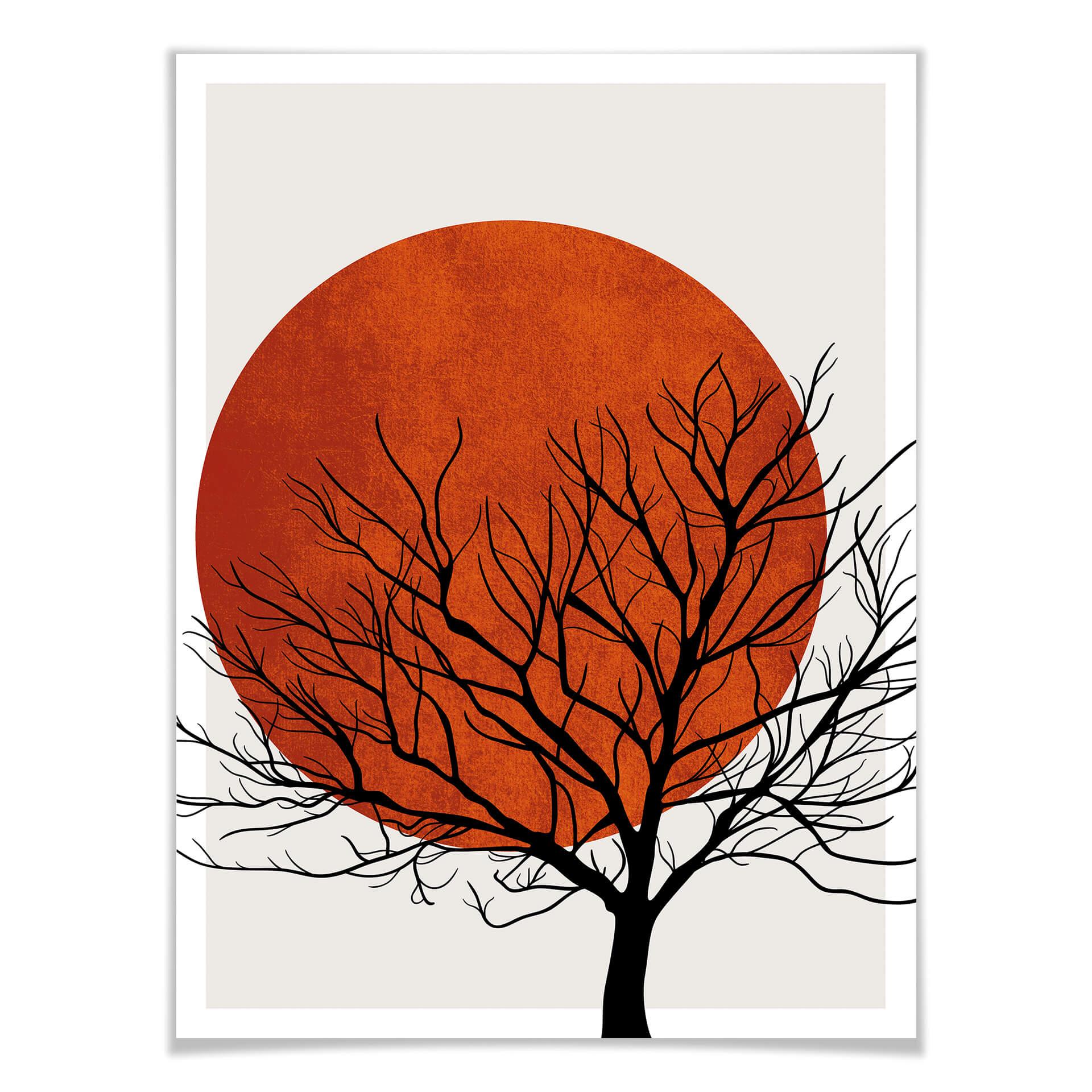Poster Kubistika - Warmer Sonnenuntergang