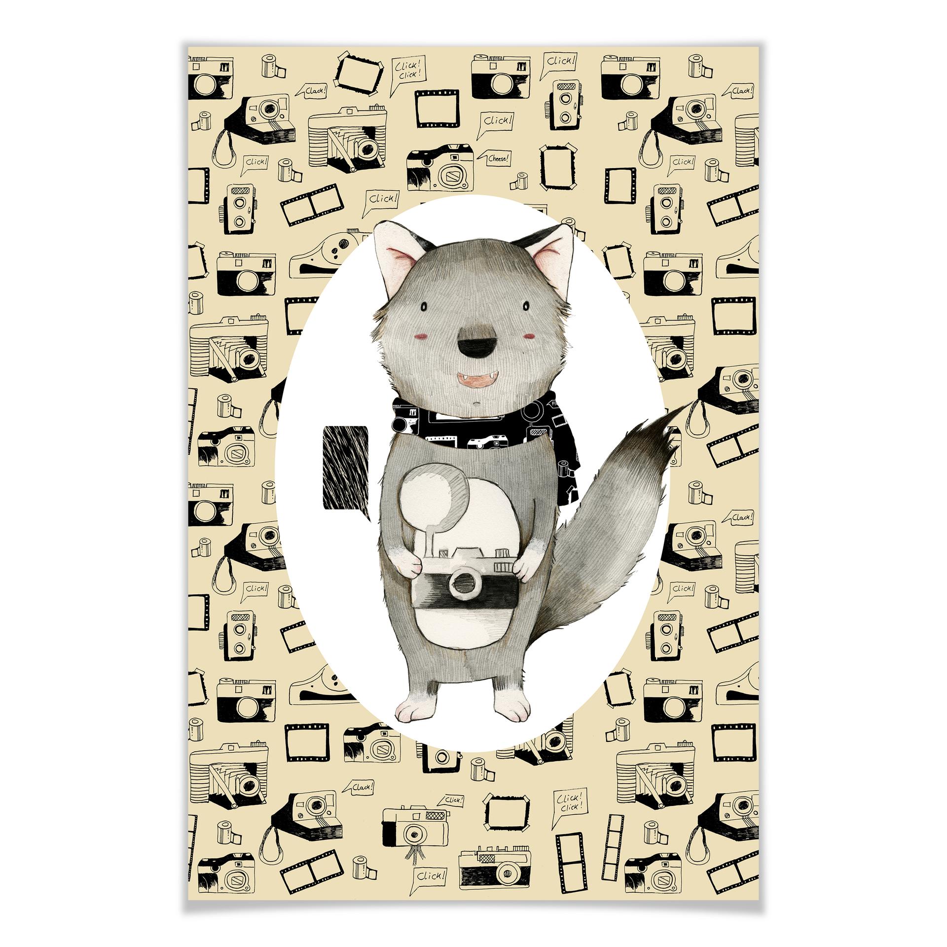 Poster - Loske - Loup avec appareil photo