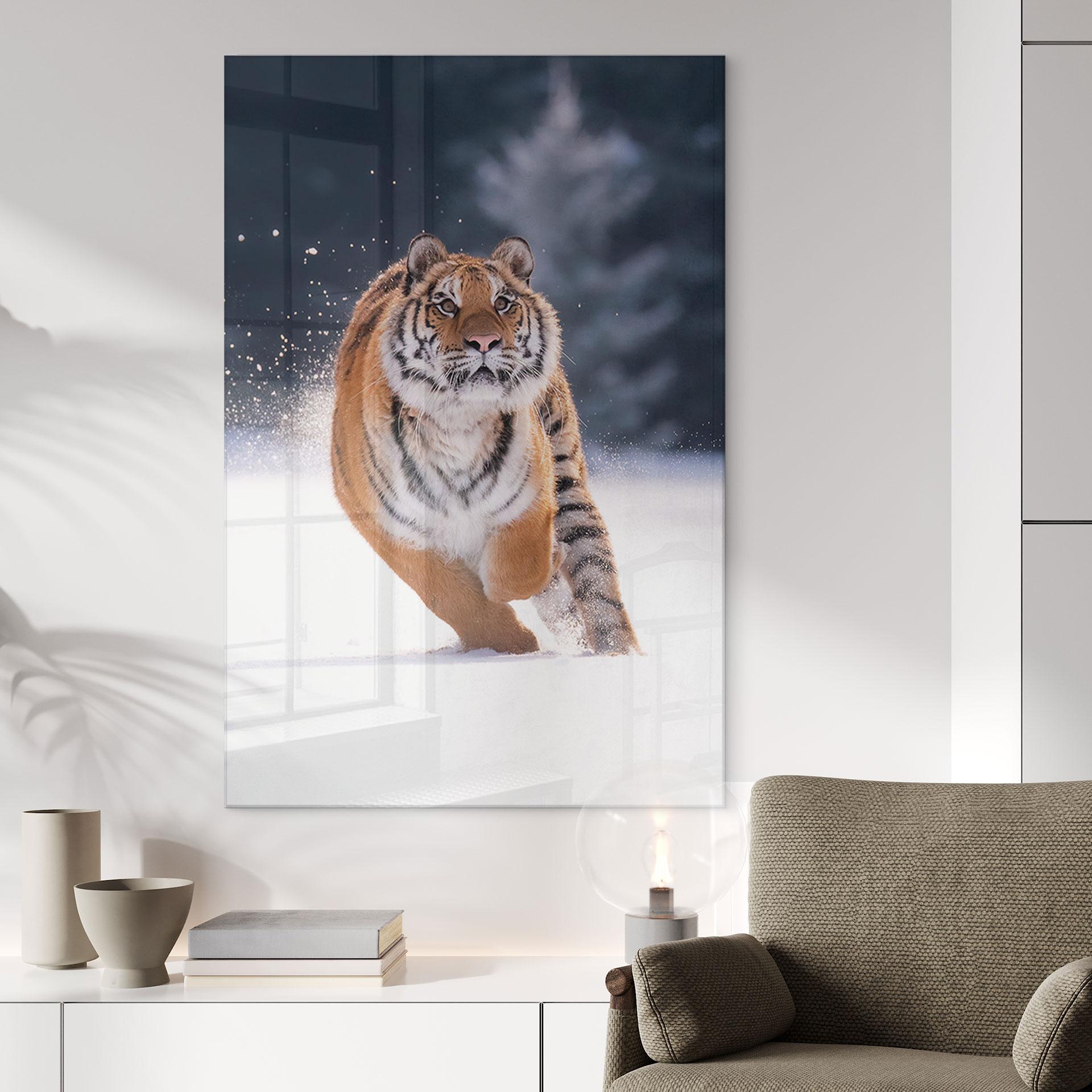 Akrylbillede Sibirisk tiger i sneen - van Duijn