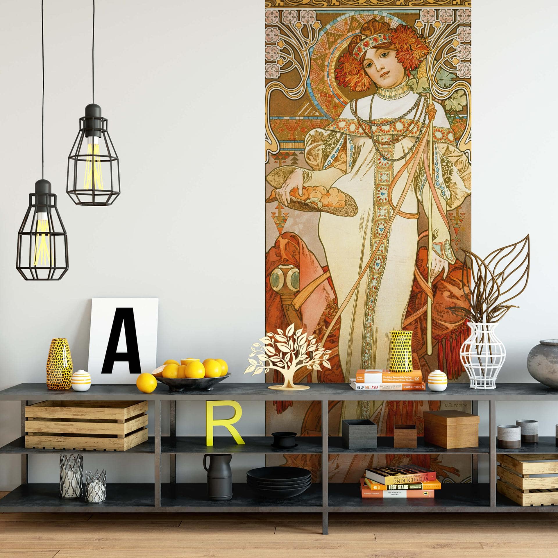 Papier peint photo Mucha – Saisons : L'automne 1900 - 96x260 cm