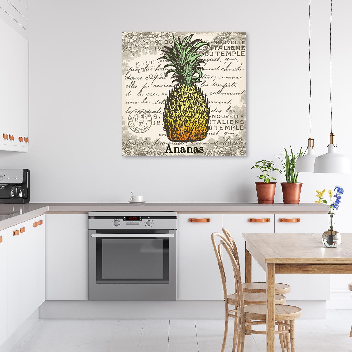 Canvasbillede, vintage ananas