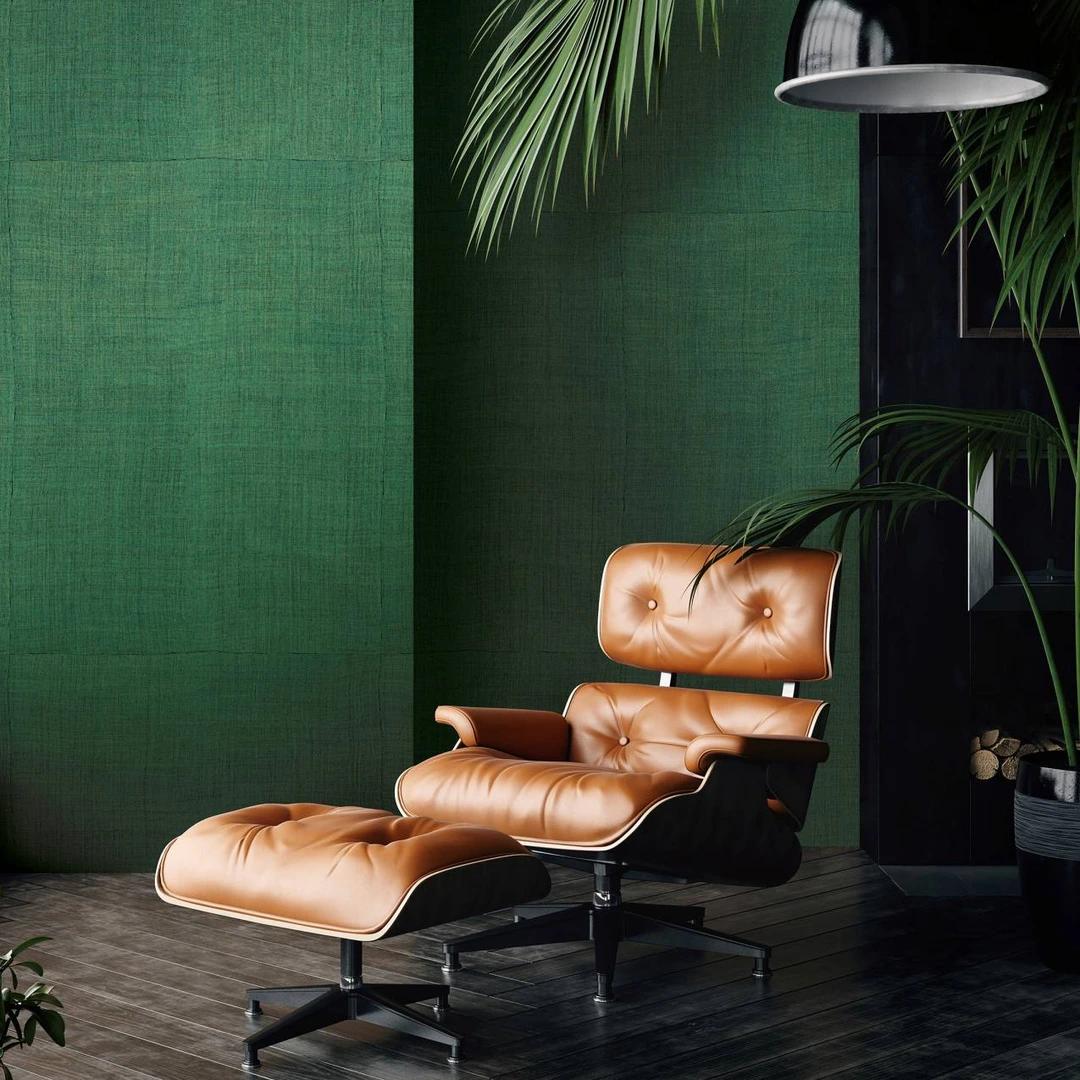 Fotobehang met geweven tegels, groene textuur 2.70 x 2.12 m