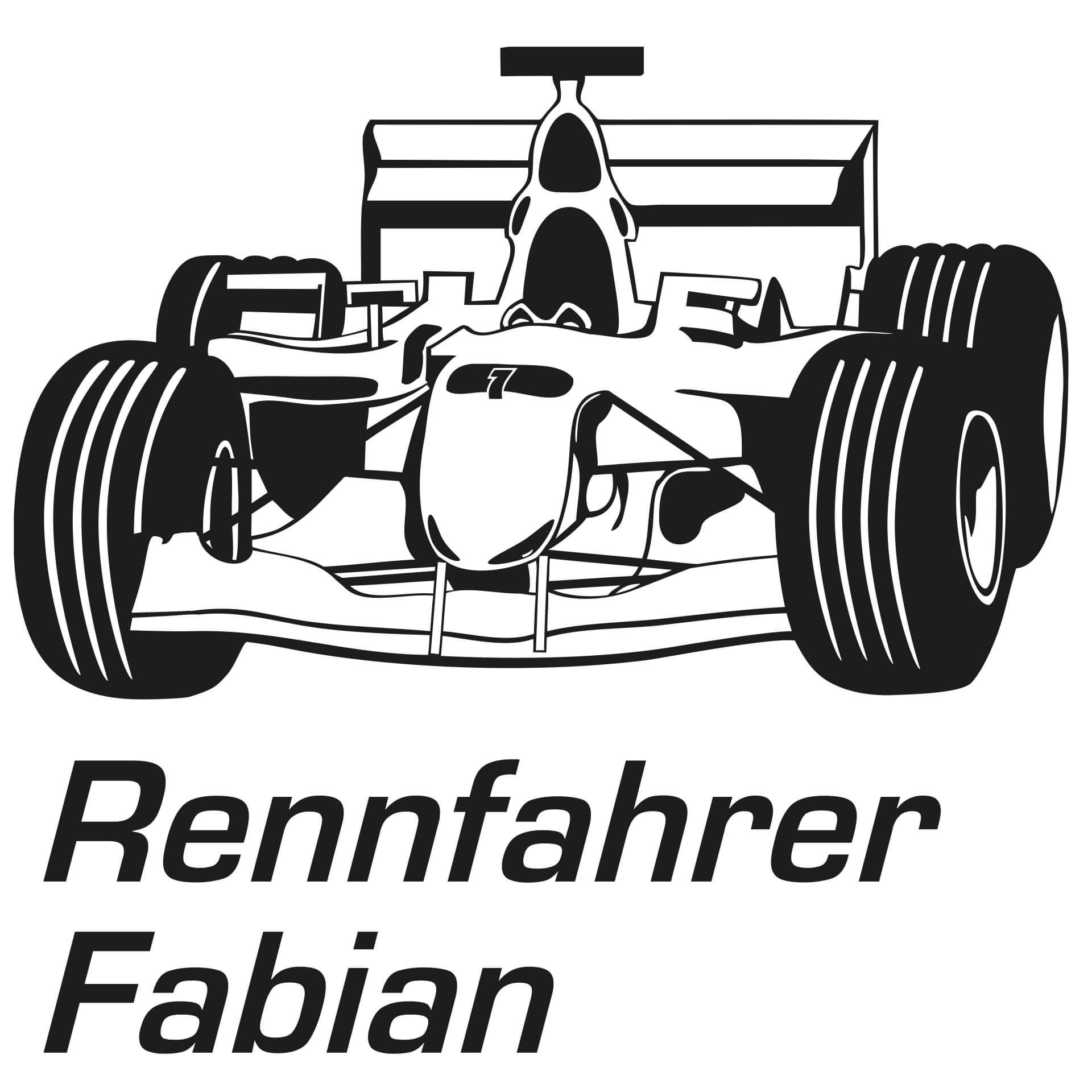 Wandtattoo + Name Rennfahrer