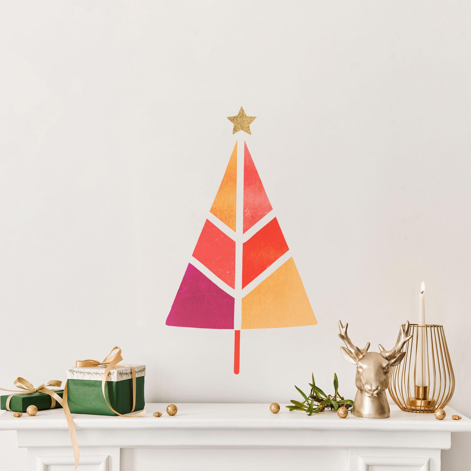 Wandtattoo Bunter Weihnachtsbaum - Kubistika