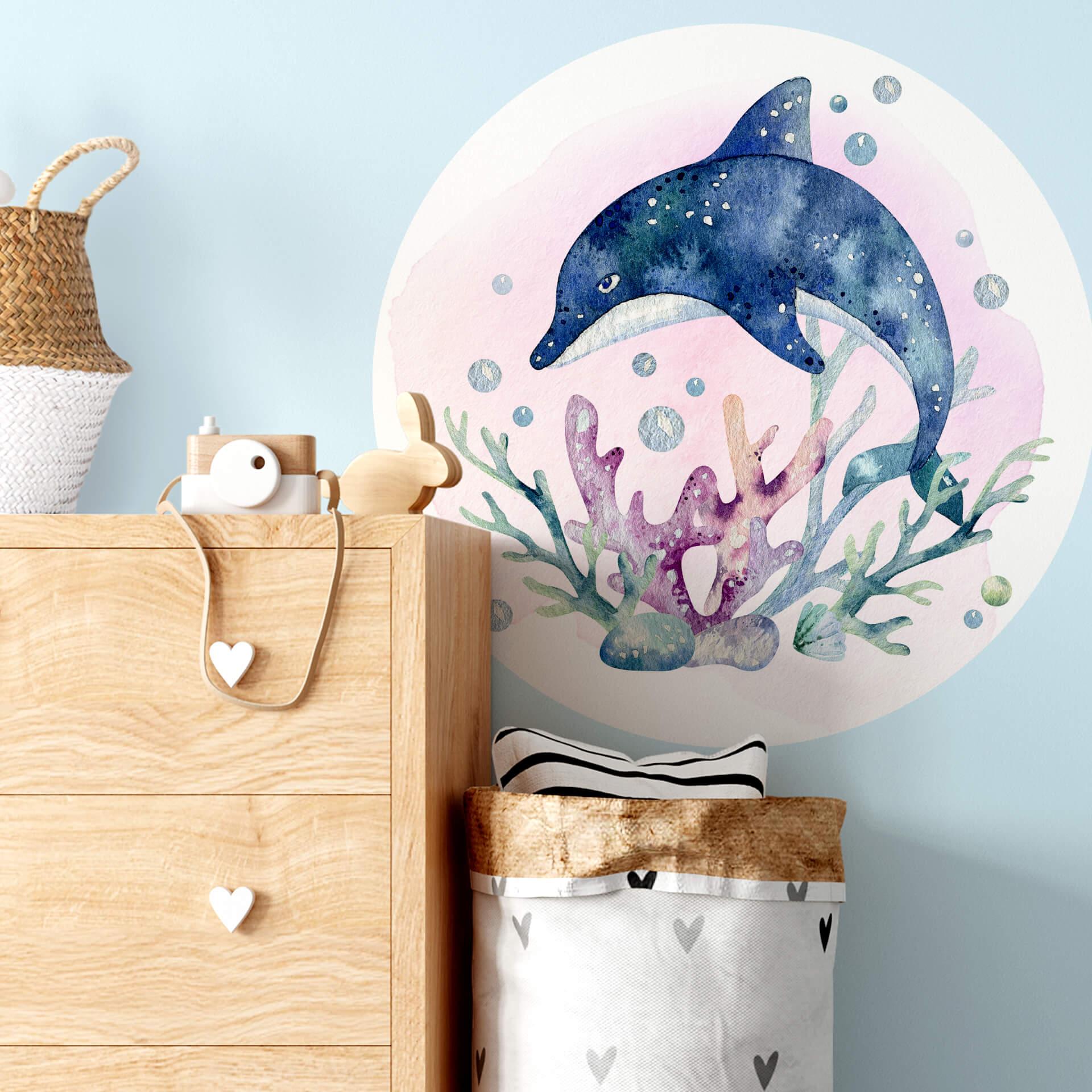 Sticker mural Kvilis - Dauphin - Rond