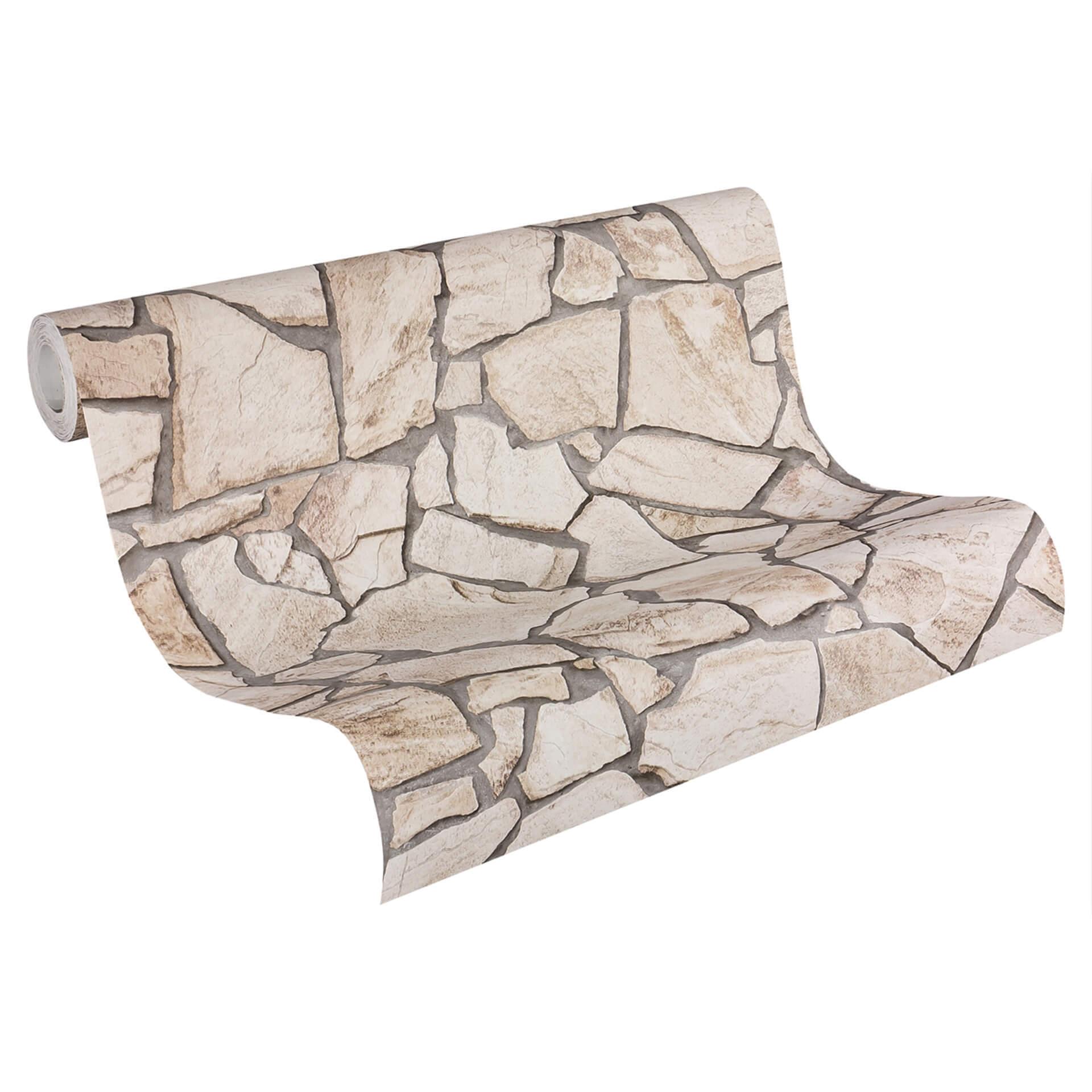 A.S. Création Tapet Wood'n Stone Beige, Brun, Grå