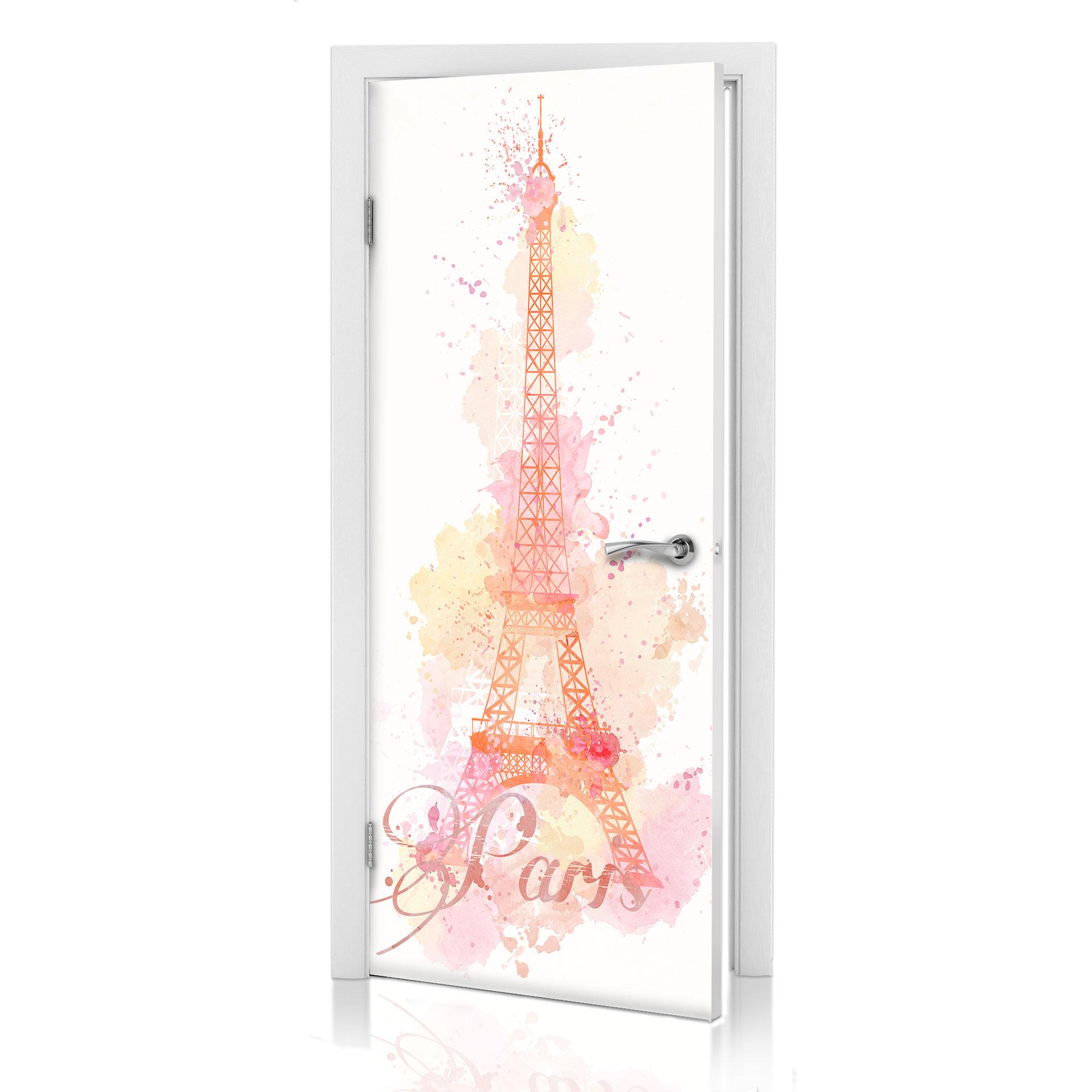 Türdesign La Tour Eiffel Aquarell 91x200 cm