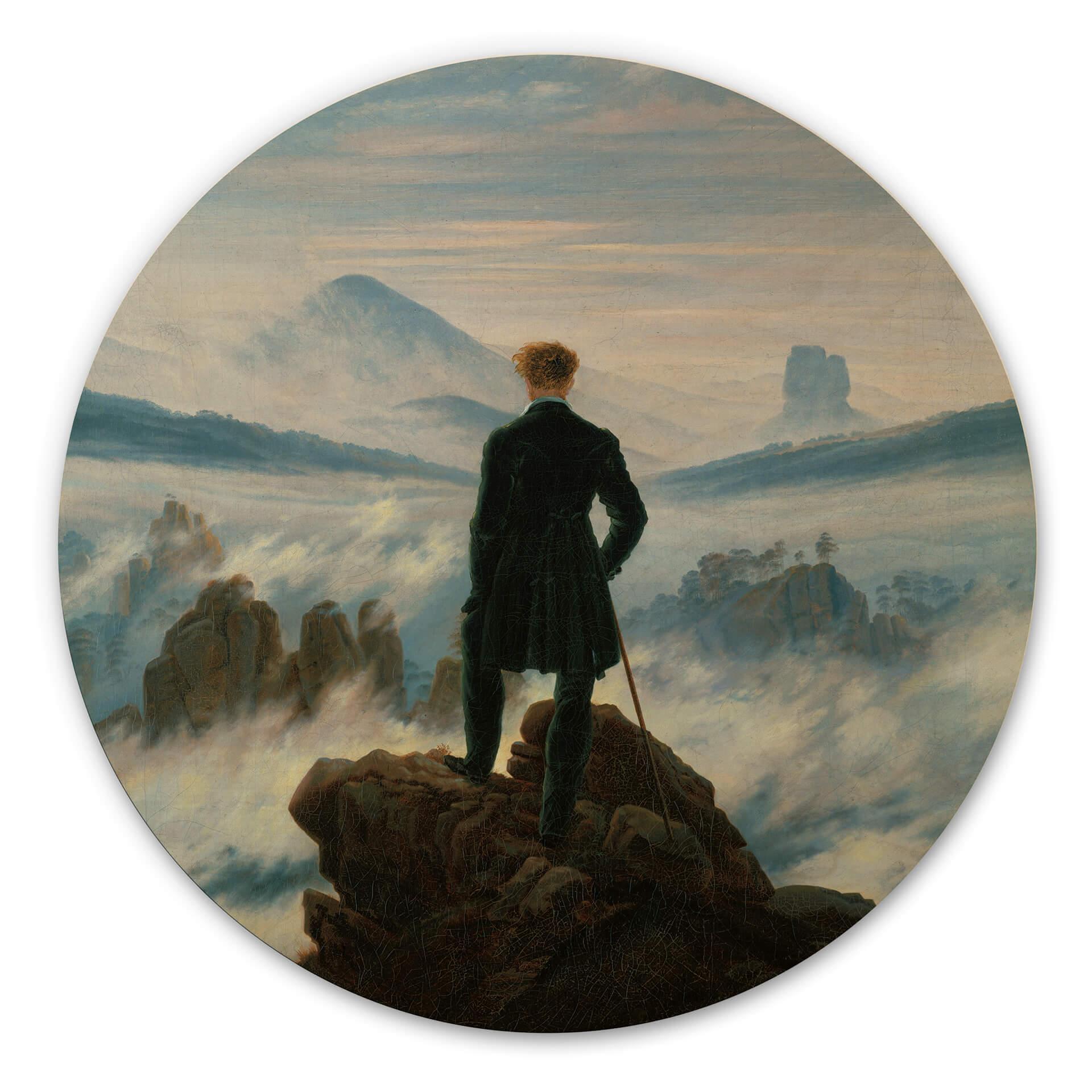 Billede af træ Friedrich - Vandreren over tågehavet - Rund
