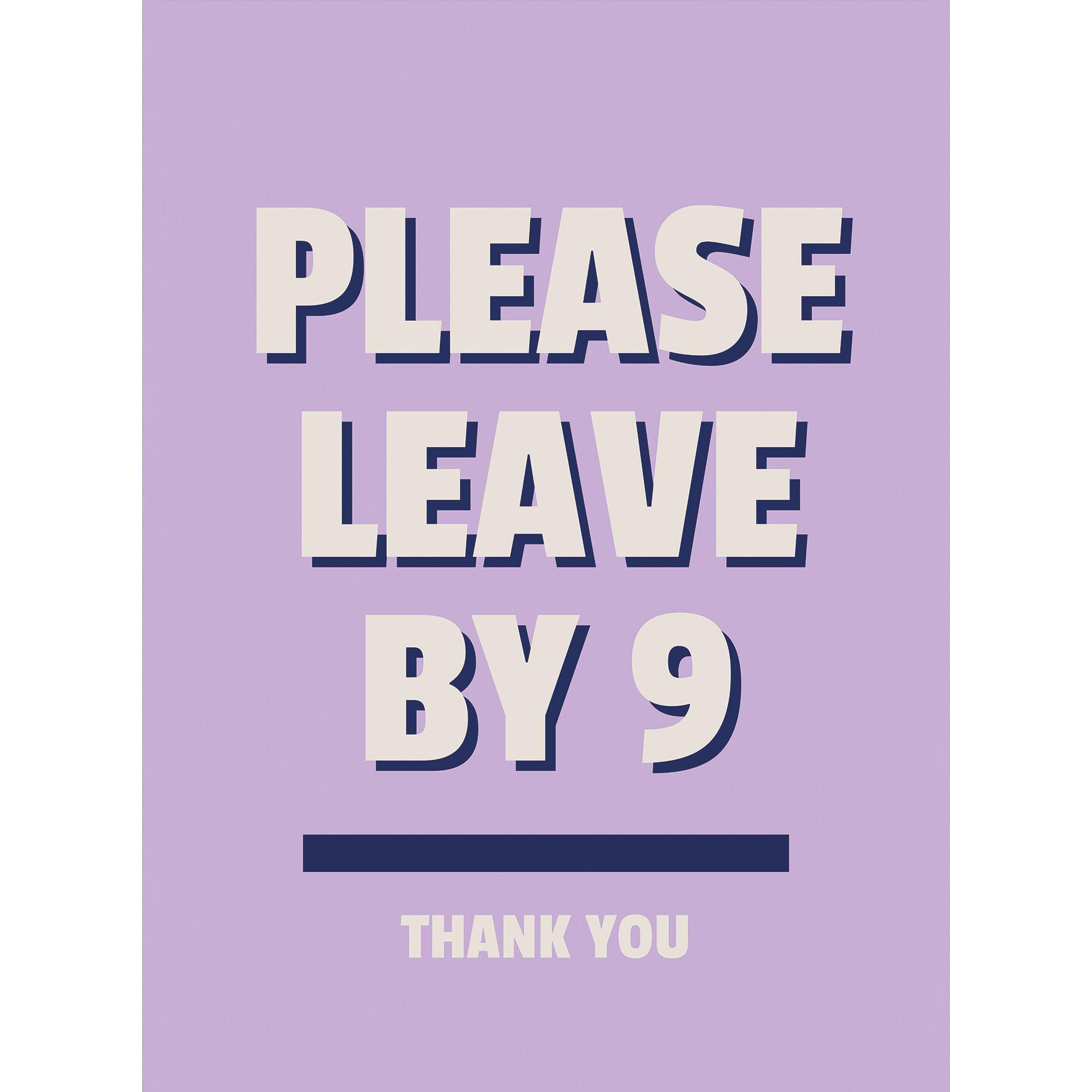 Fotobehang Please leave by 9 - Fritsch