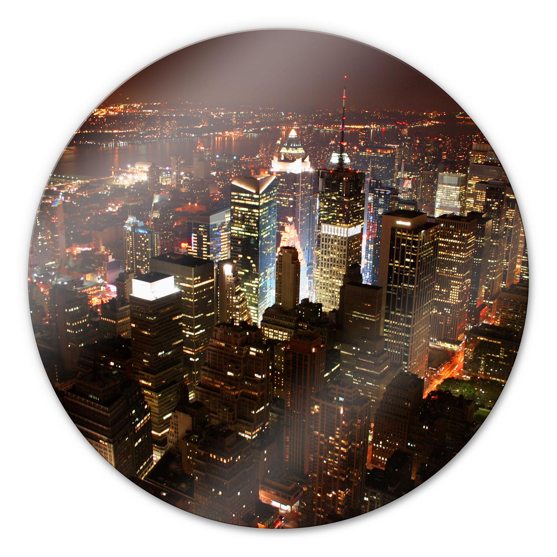 Tableau en verre - Manhattan - rond
