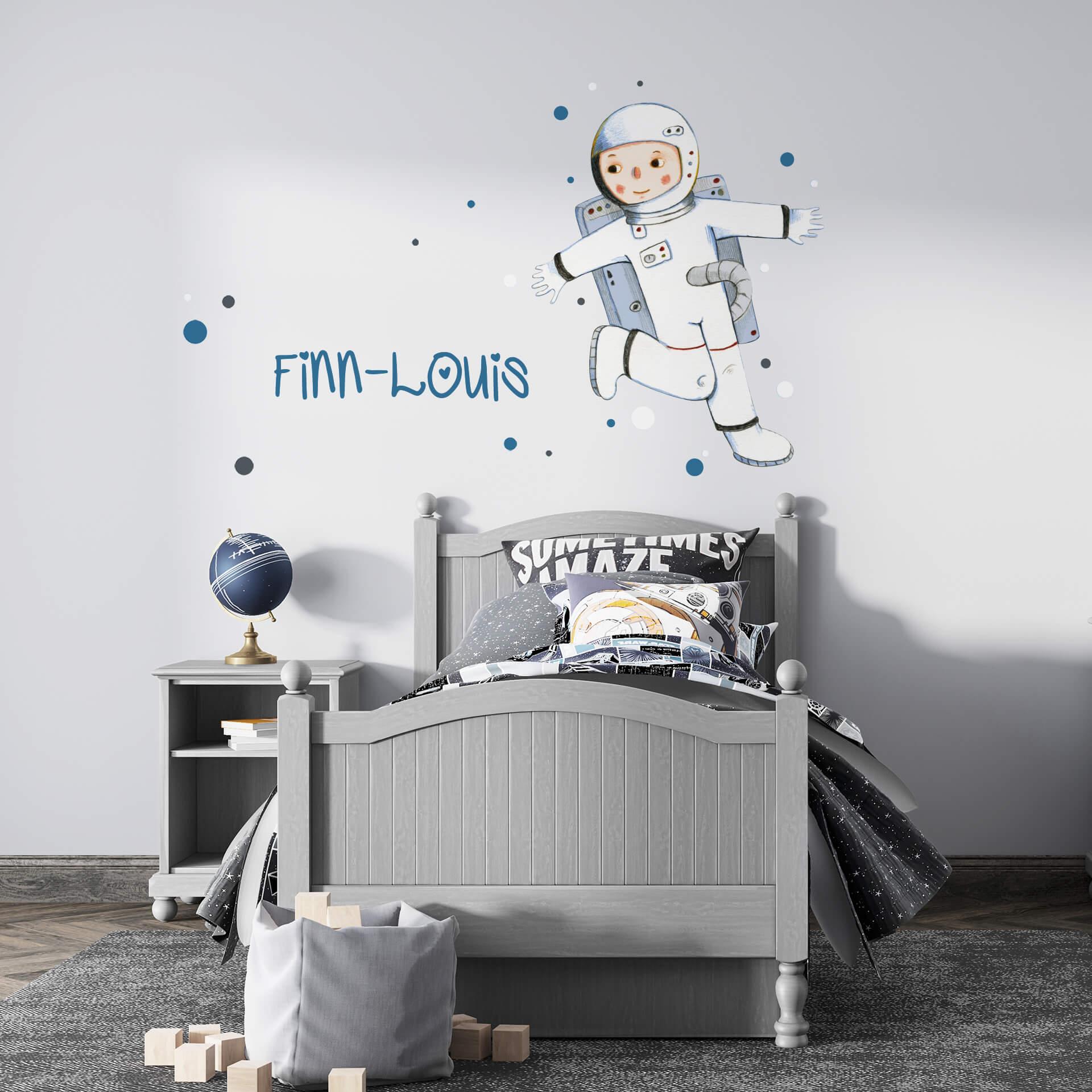Wallsticker -  + Navn - Astronaut (Judith Loske)
