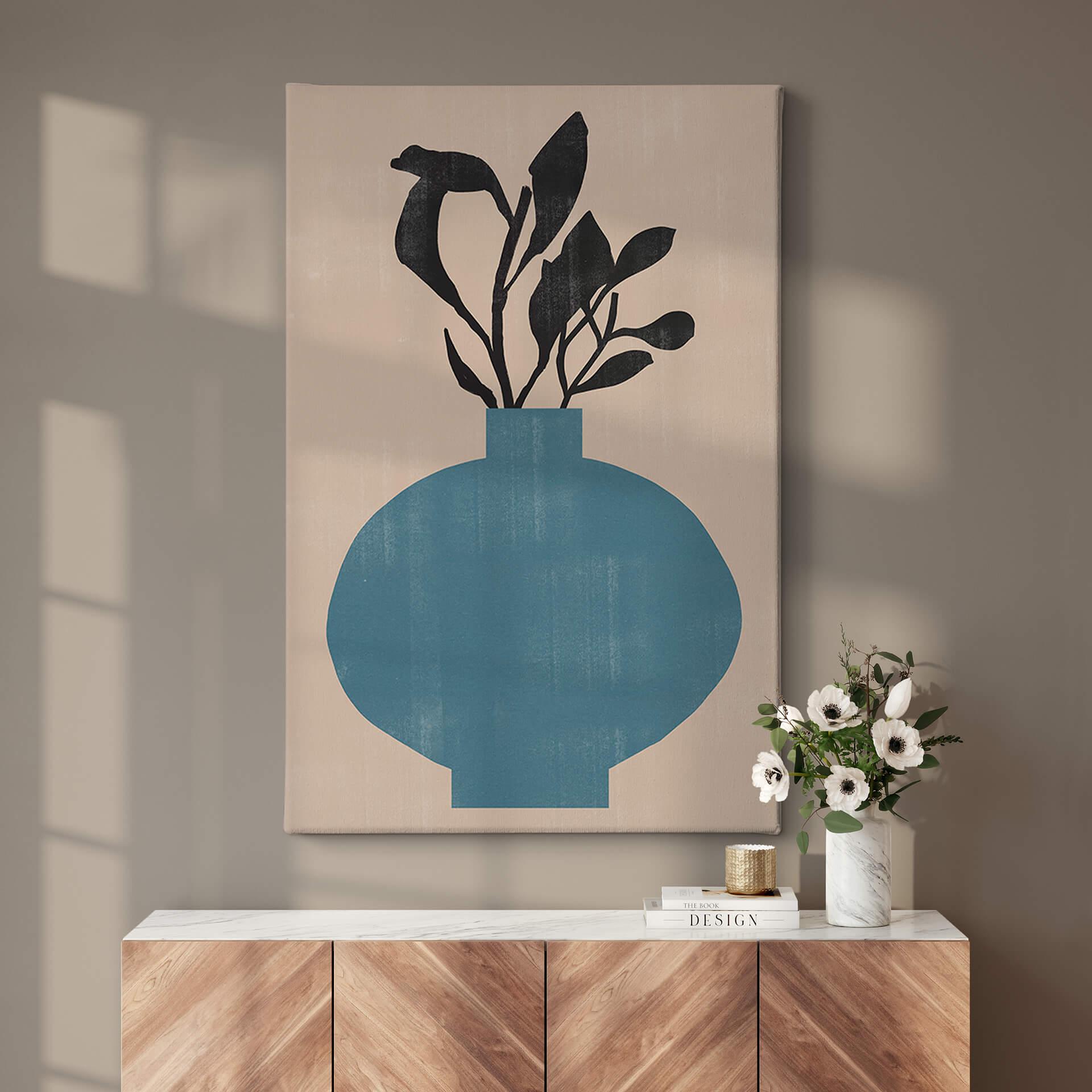 Lienzo The Miuus Studio - Jarrón bola azul