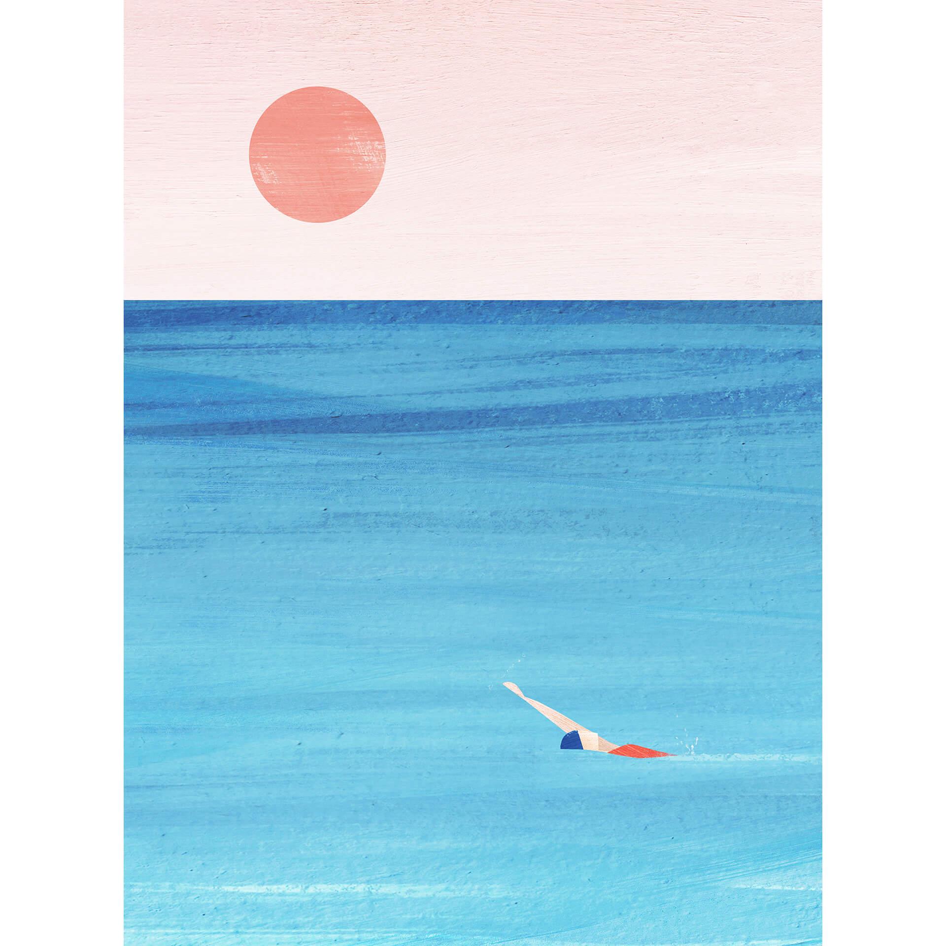 Fotobehang Rivers - Sunset Swim