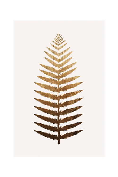 Kunstplakat Kubistika - Golden leaf, plakat (40 x 60 cm)