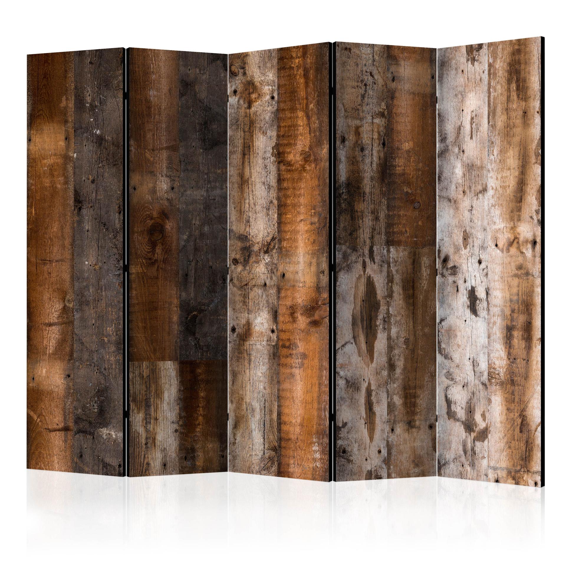 Divisorio per sala - Legno antico, 3 pezzi