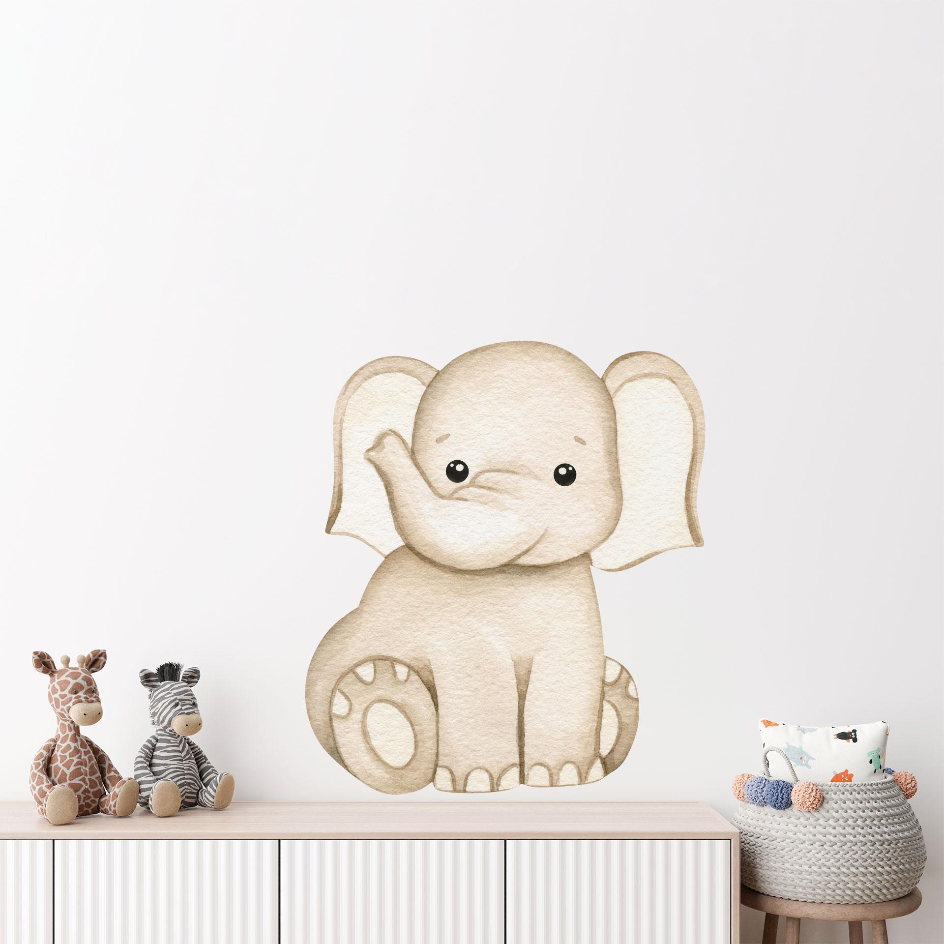 Wallsticker med siddende elefant