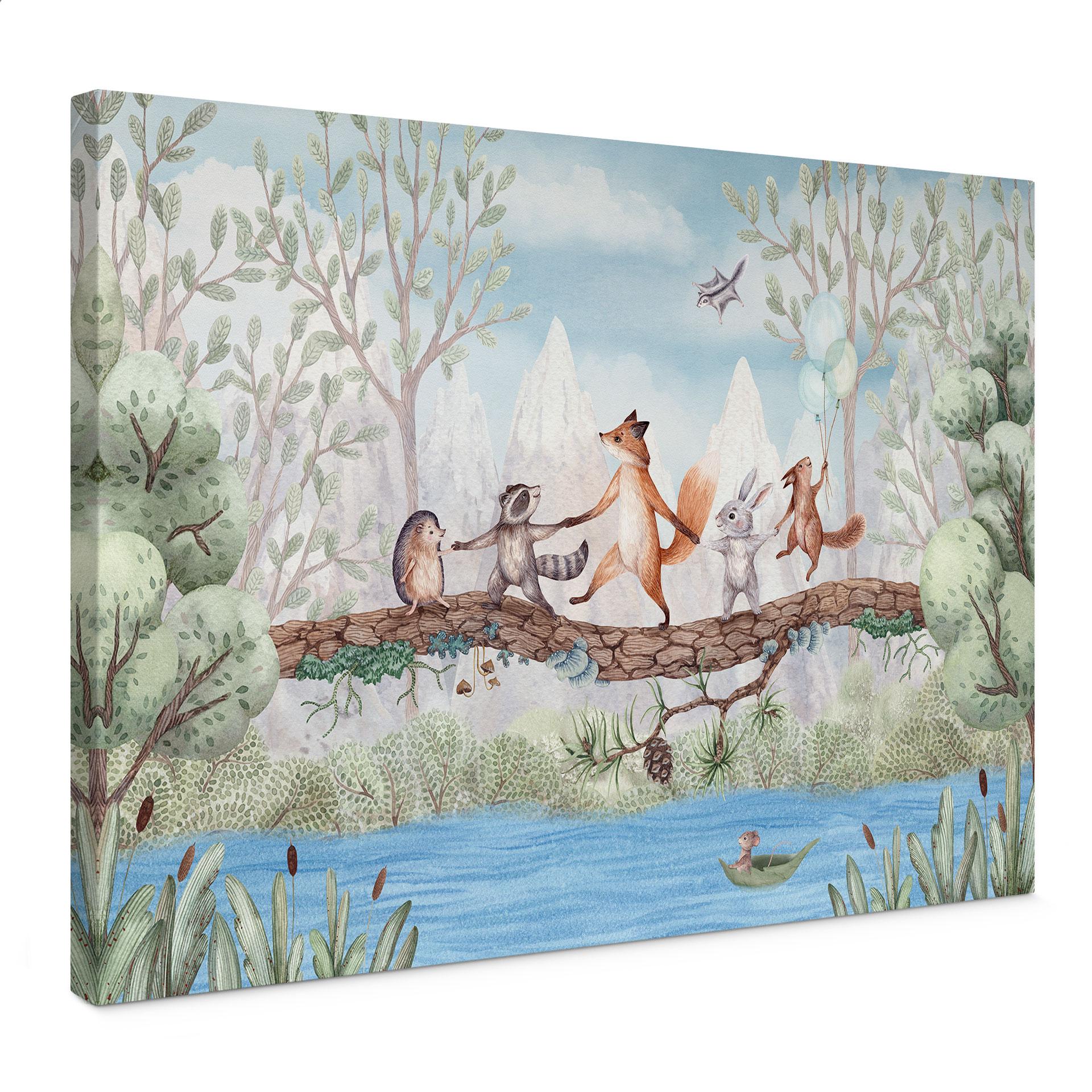 Canvas Schilderij Dierenuitstapje in de Natuur - Oliver Robins