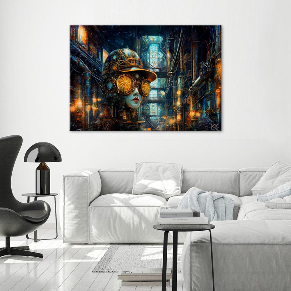 Canvasbillede, Kvindelig steampunk-abstraktion