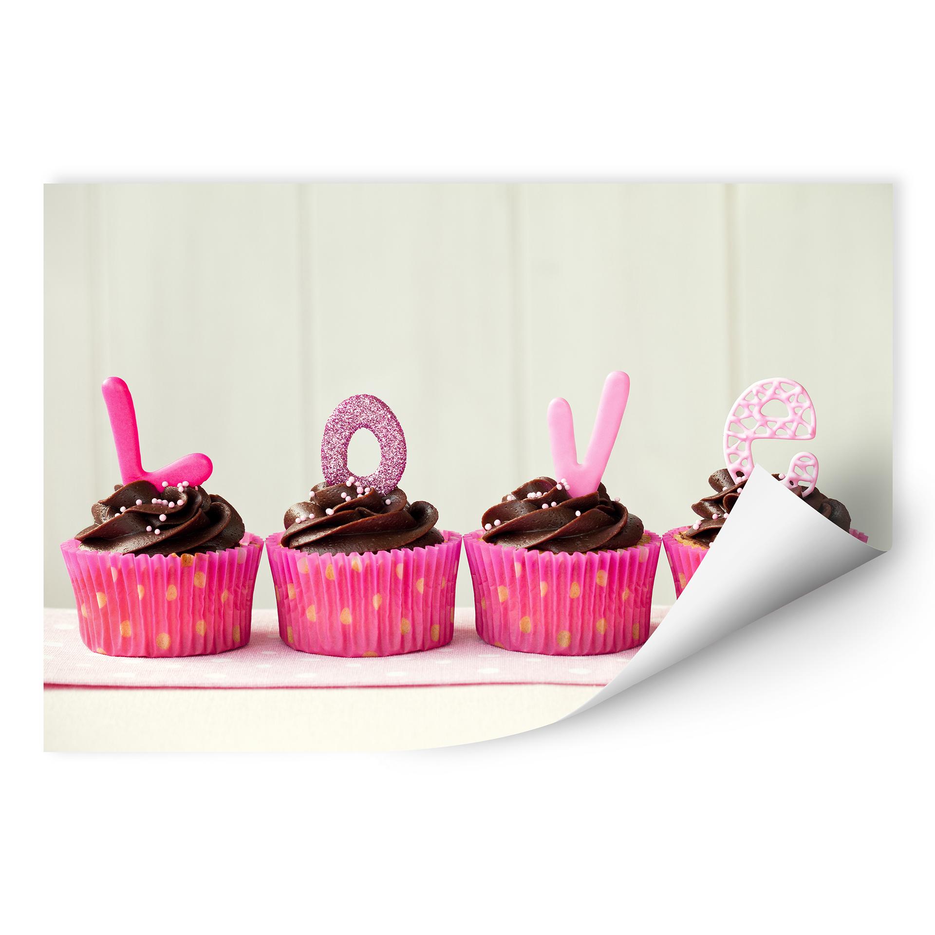 Zelfklevende Poster - Lovely Cupcakes