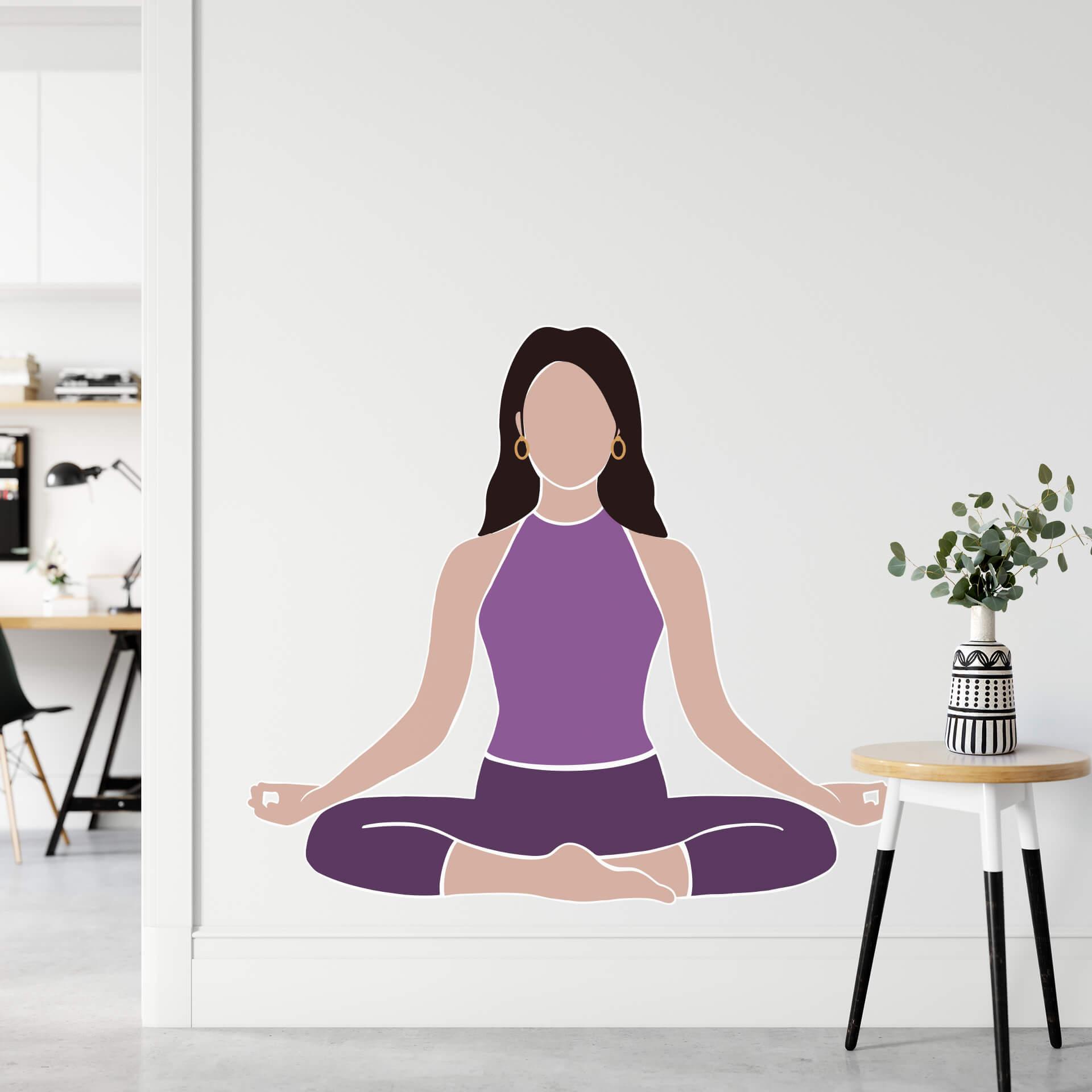 Adesivo Yoga - Posizione seduta del saggio
