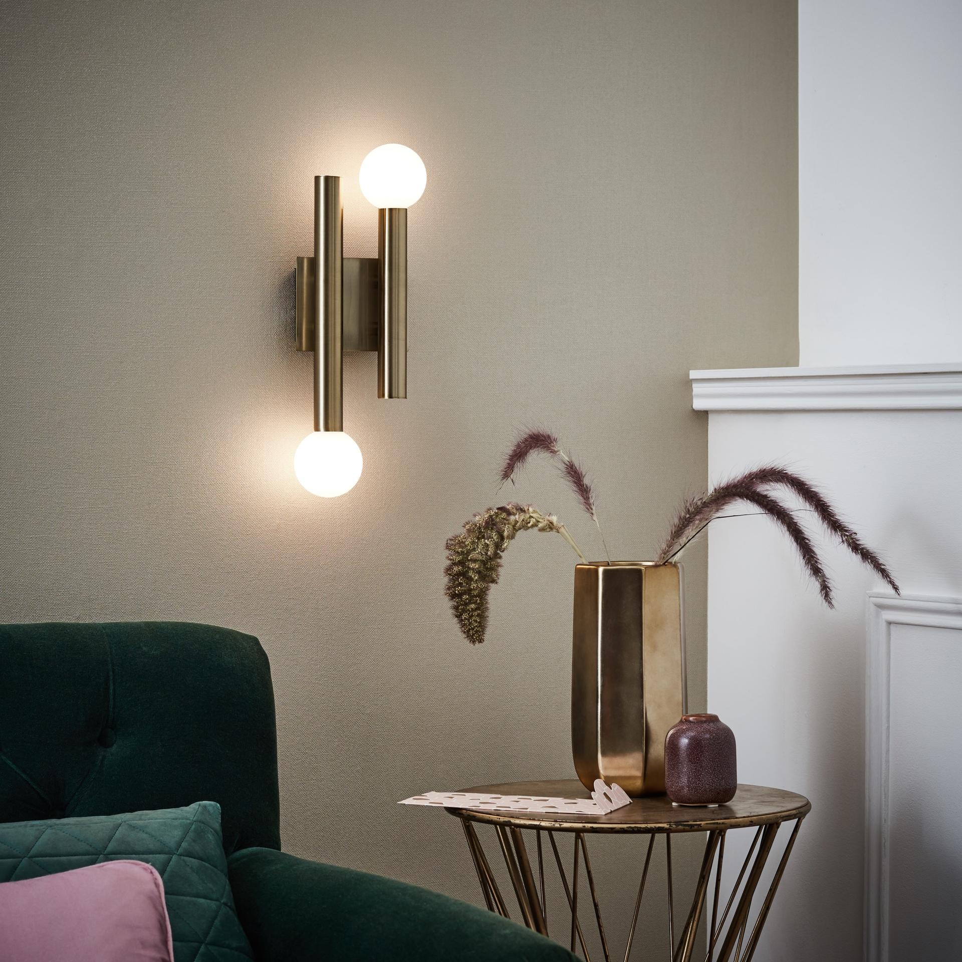 Wandleuchte Lena, gold, 7,5 x 33,5 cm, Metall Wandlampe, dimmbar