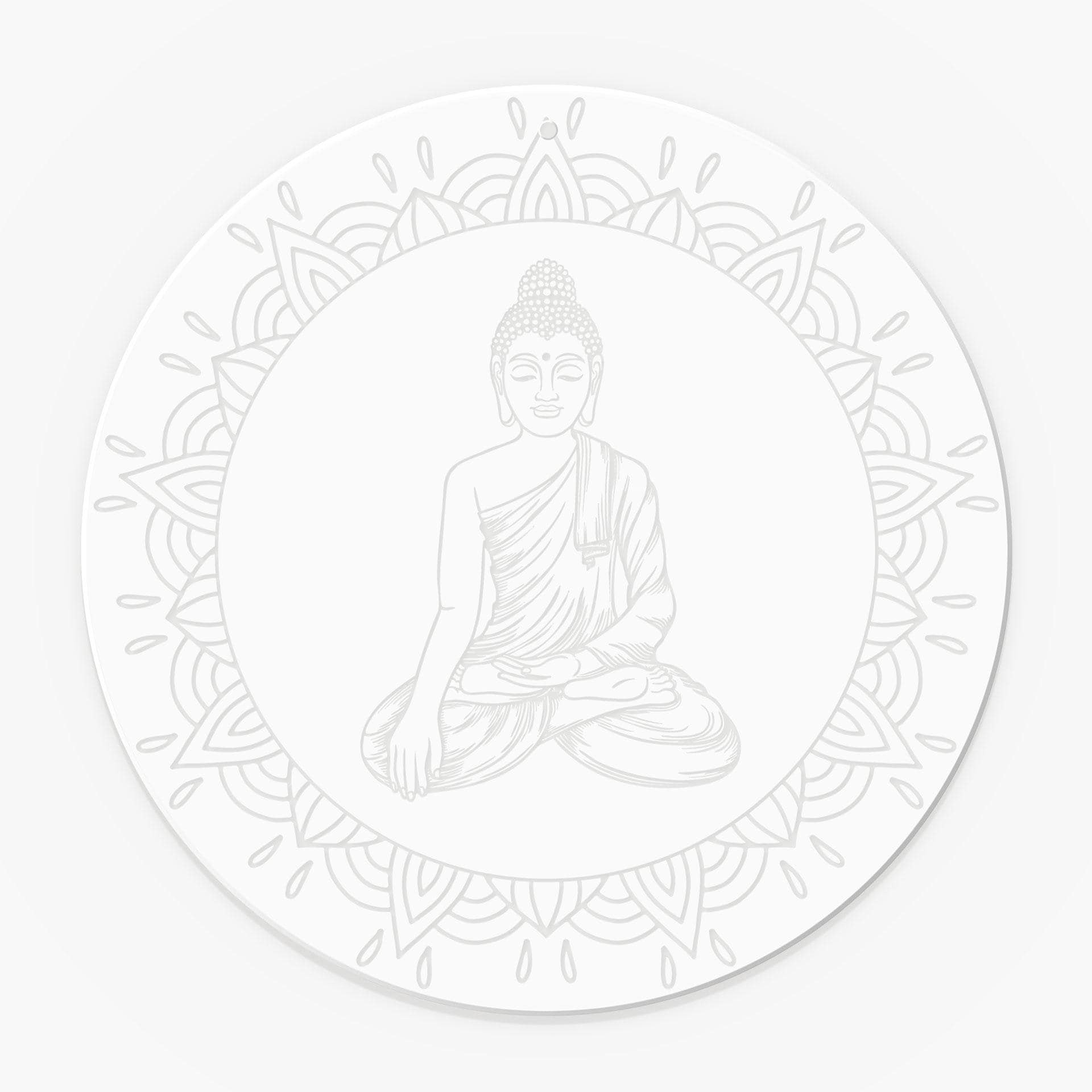 Akrylbillede, vinduesbillede til at hænge op Buddha - rund