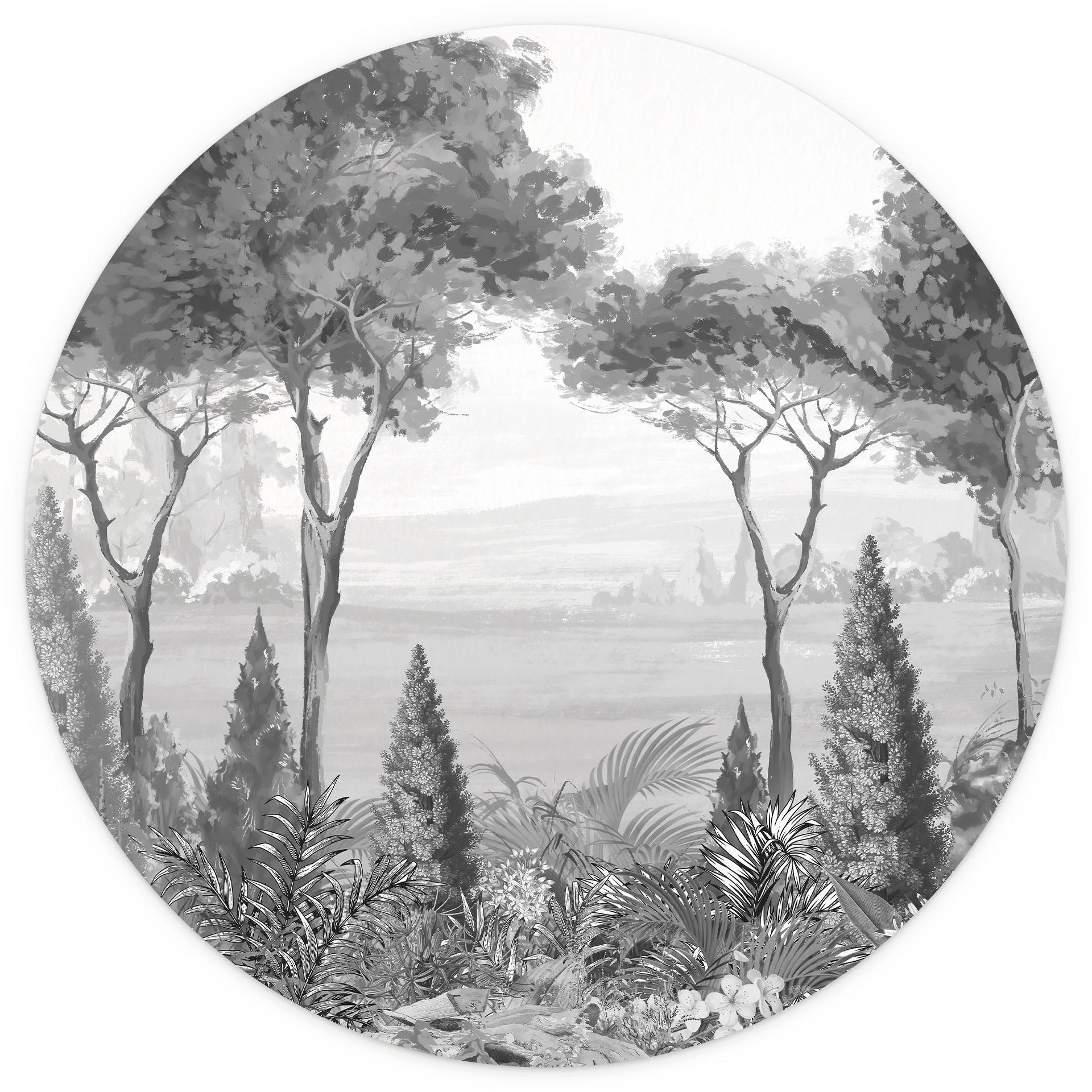 Fotobehang Idyllisch plantenlandschap - Ms Tiff - Rond - Zelfklevend/niet-geweven