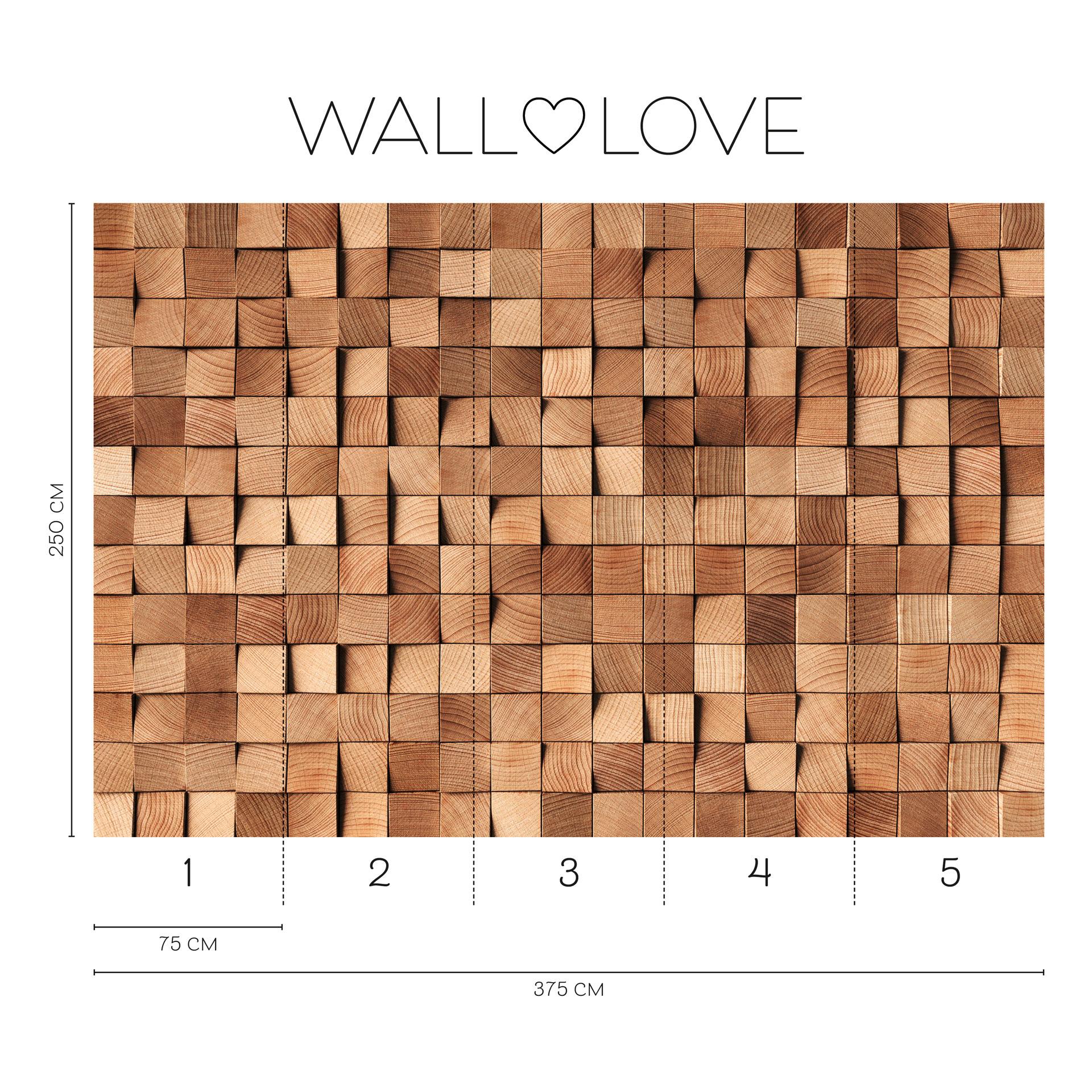 fotobehang houtlook bruin natuur - Vliesbehang 3,75 m x 2,50 m moderne stijl