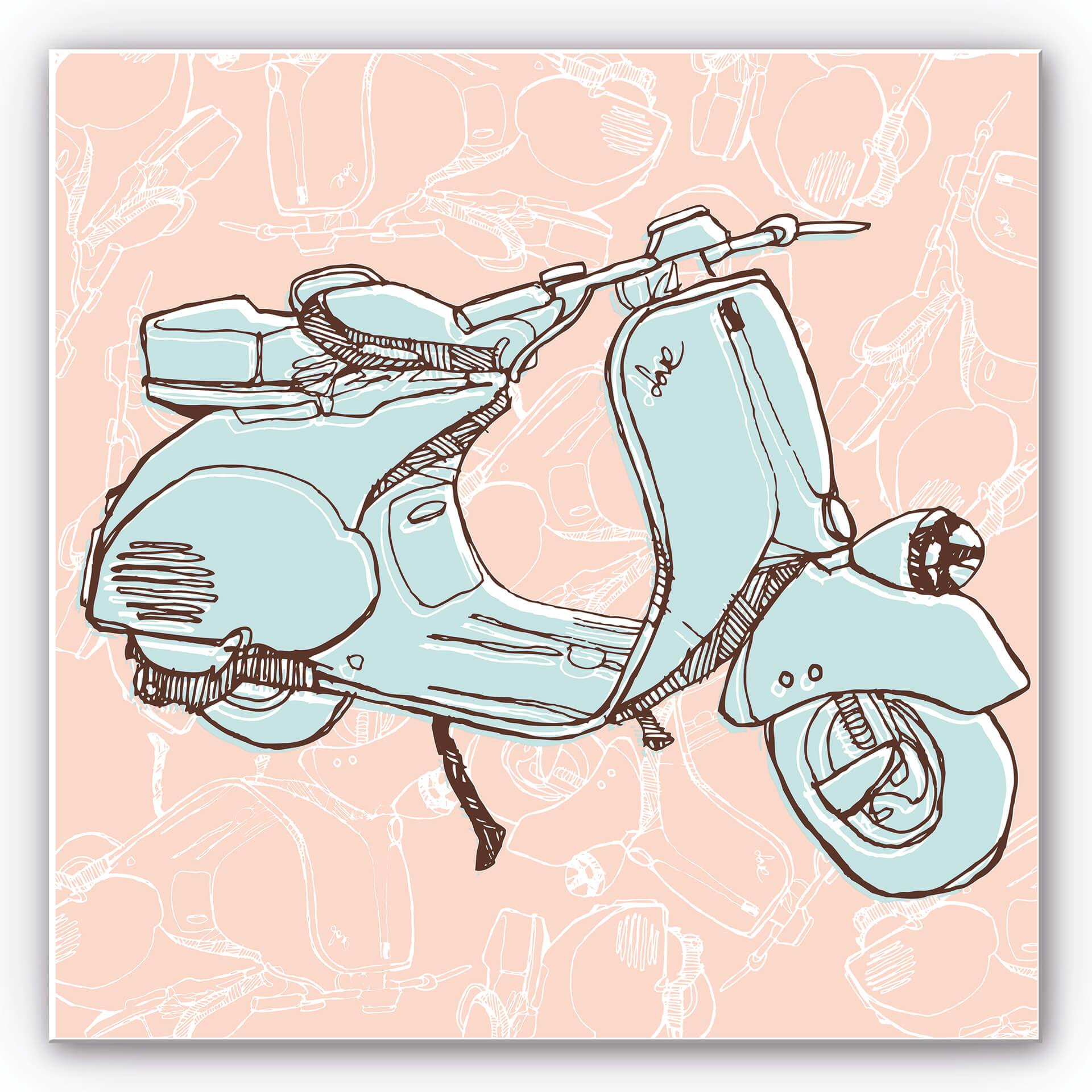 Tableau Forex - Dessin de Vespa - Format carré