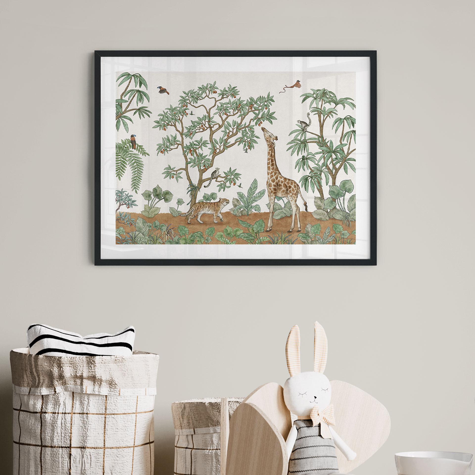 Børneplakat med dyremotiv | Skjult objekt jungledyr - Kikki Belle