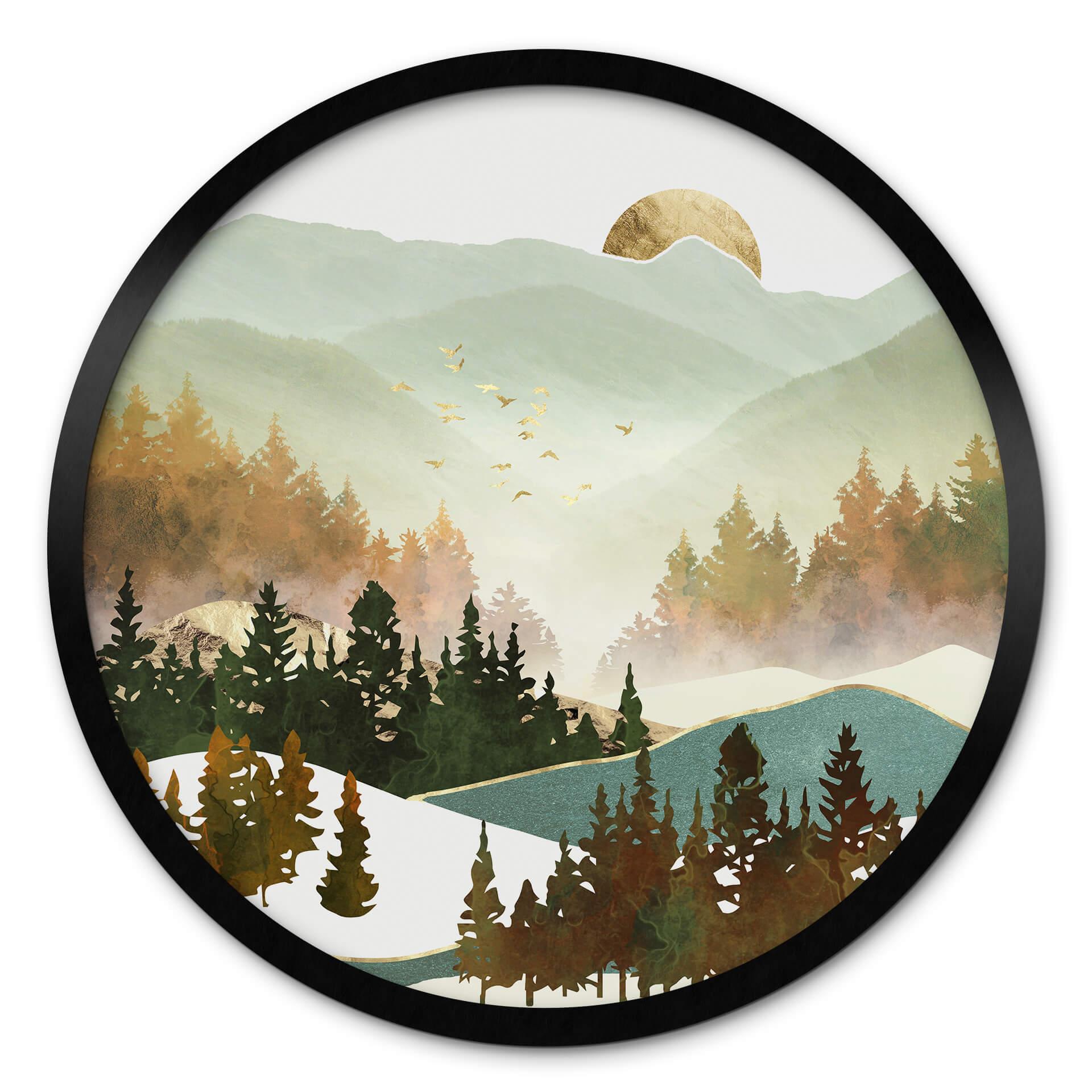 Poster SpaceFrog Designs - Höstmorgon - Rund