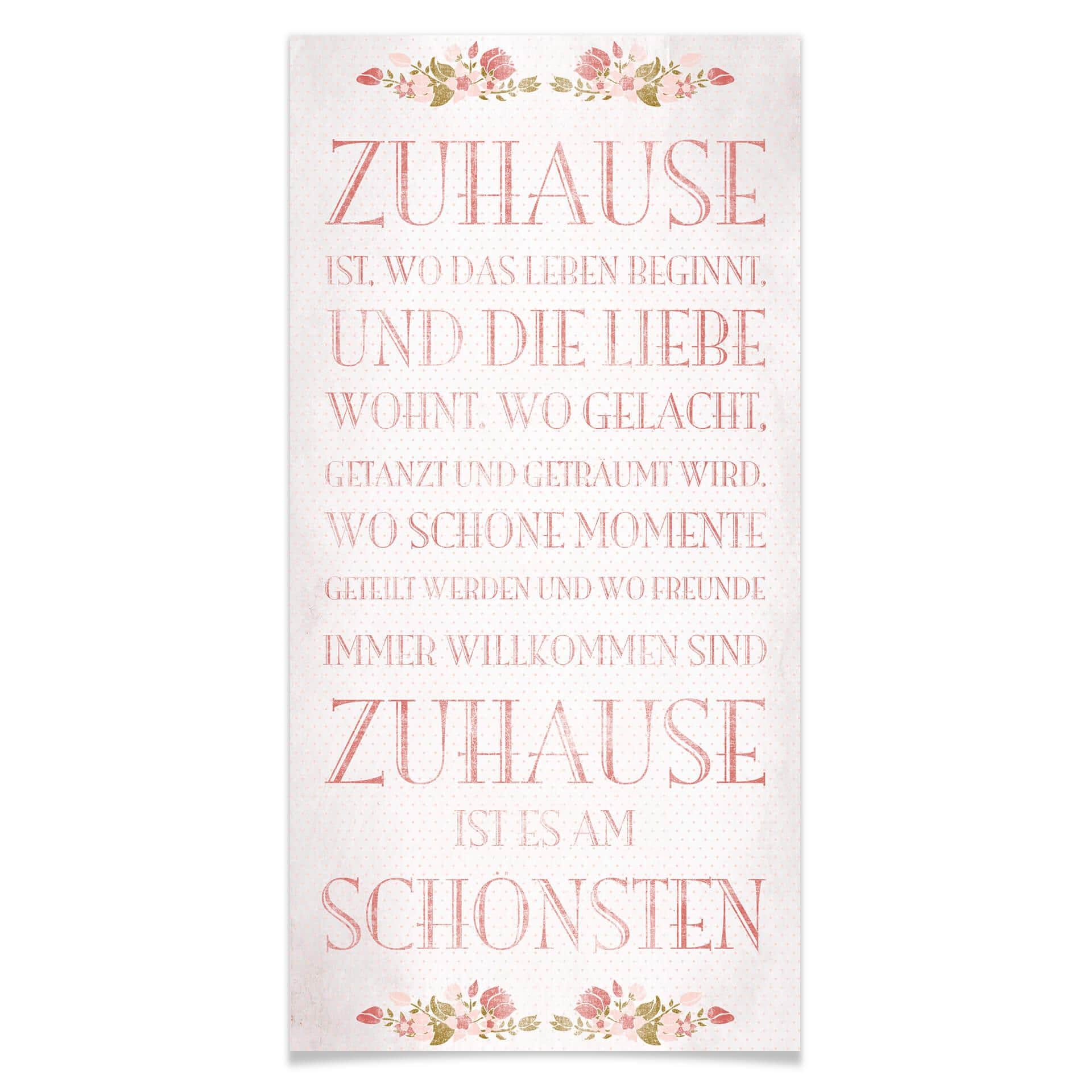 Poster Zuhause ist, wo das Leben beginnt