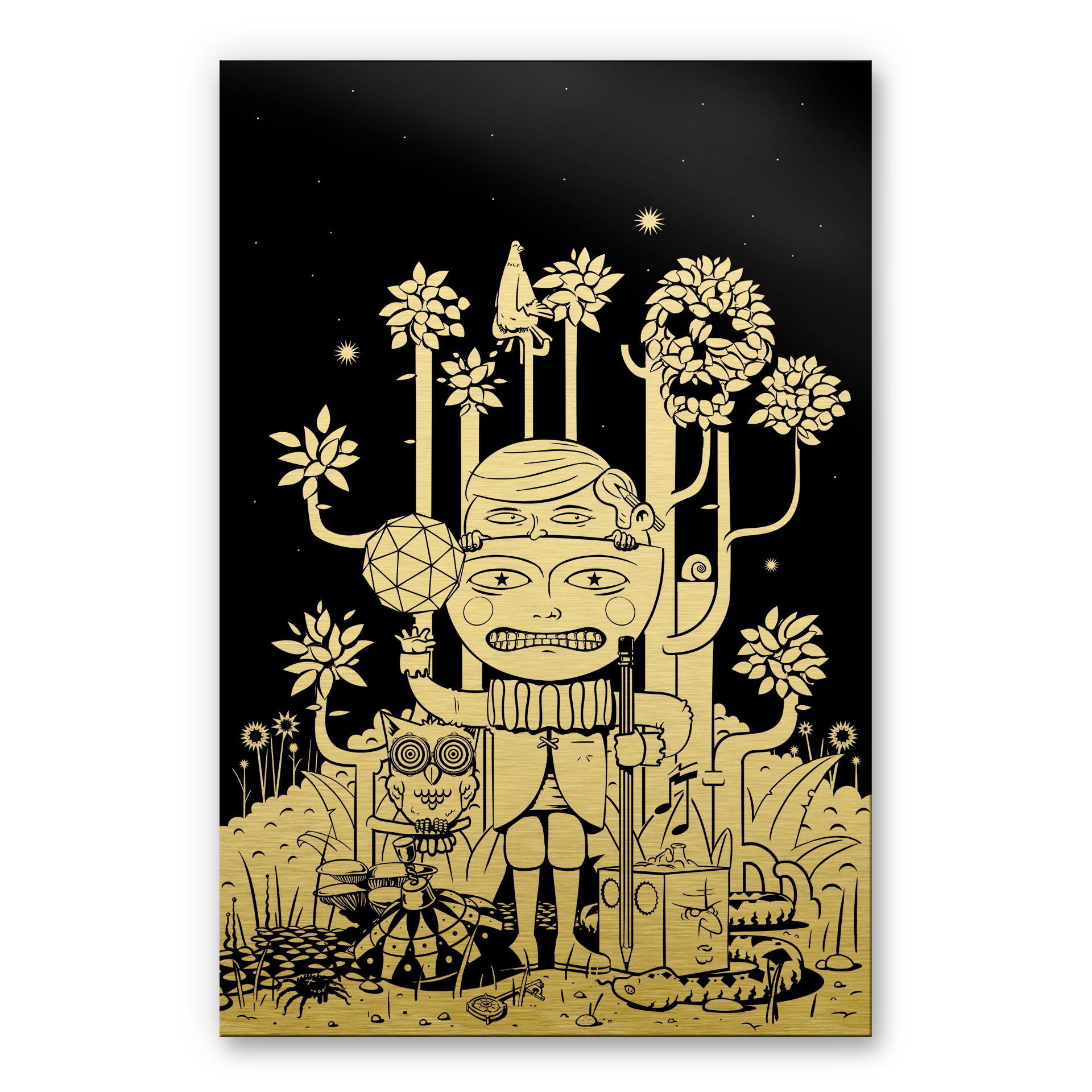 Alu-Dibond Goudeffect - Drawstore - In the woods