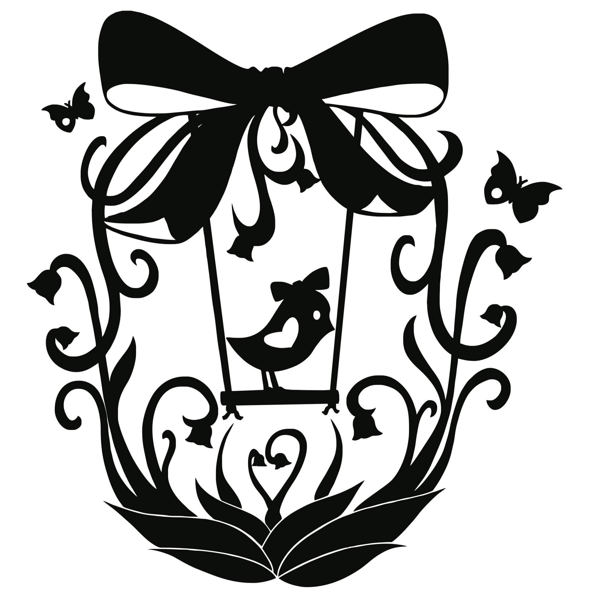 Wandtattoo Vogelschaukel