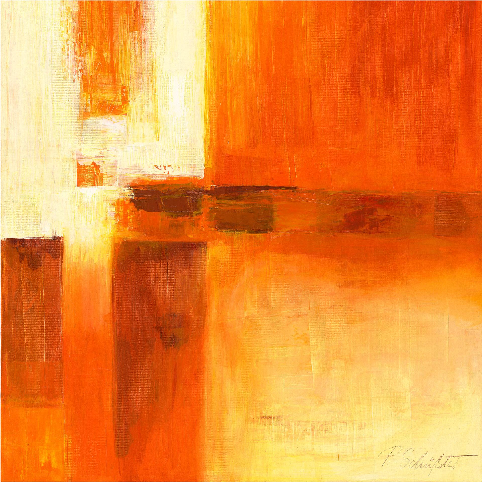 Fotobehang Schüßler - Compositie in Oranje en Bruin