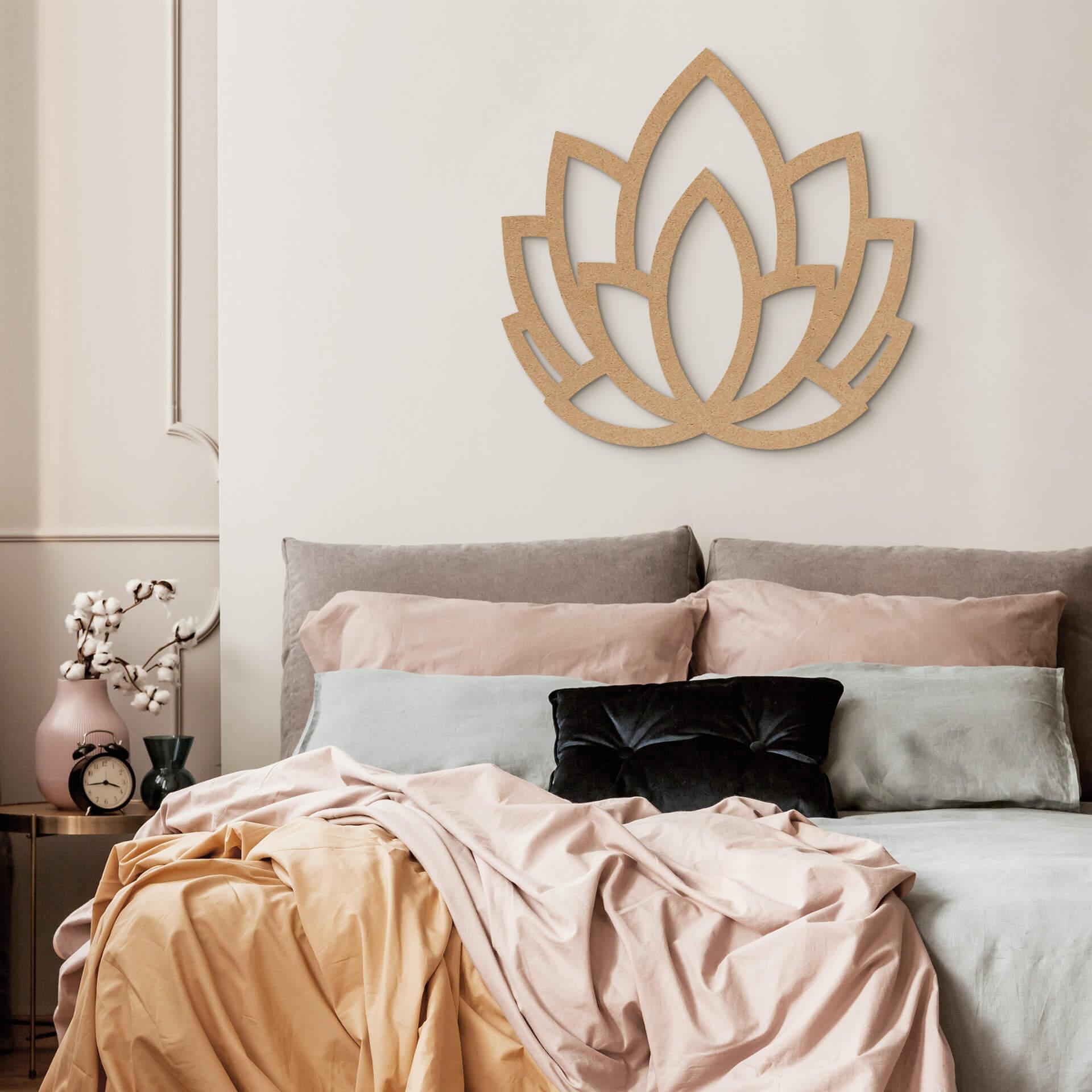 MDF - Decoración en madera naturaleza - Flor de loto yoga