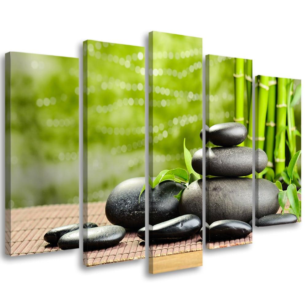5 stykke lærredstryk, Zen Spa bambussten