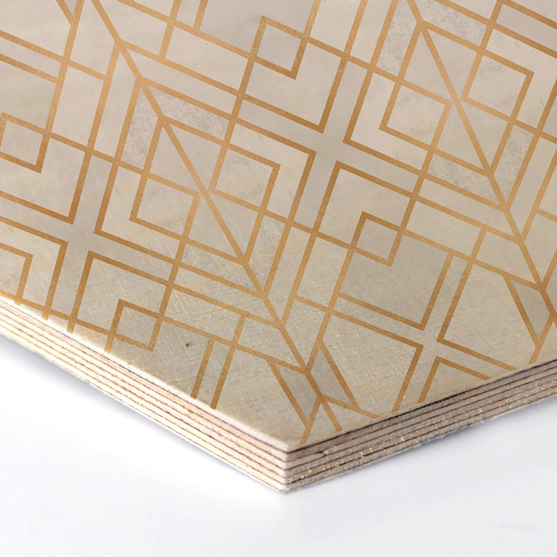 Hexagon - Holz Birke-Furnier Fredriksson - Goldene Geometrie