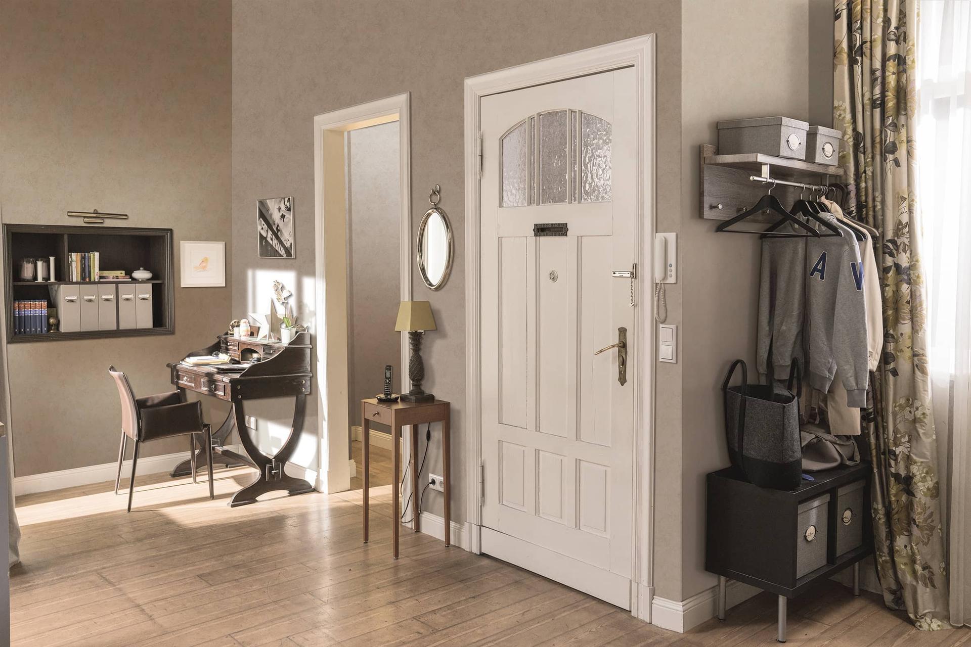 non-woven tapet beige grå beton look til stue soveværelse kontor marburg tapet