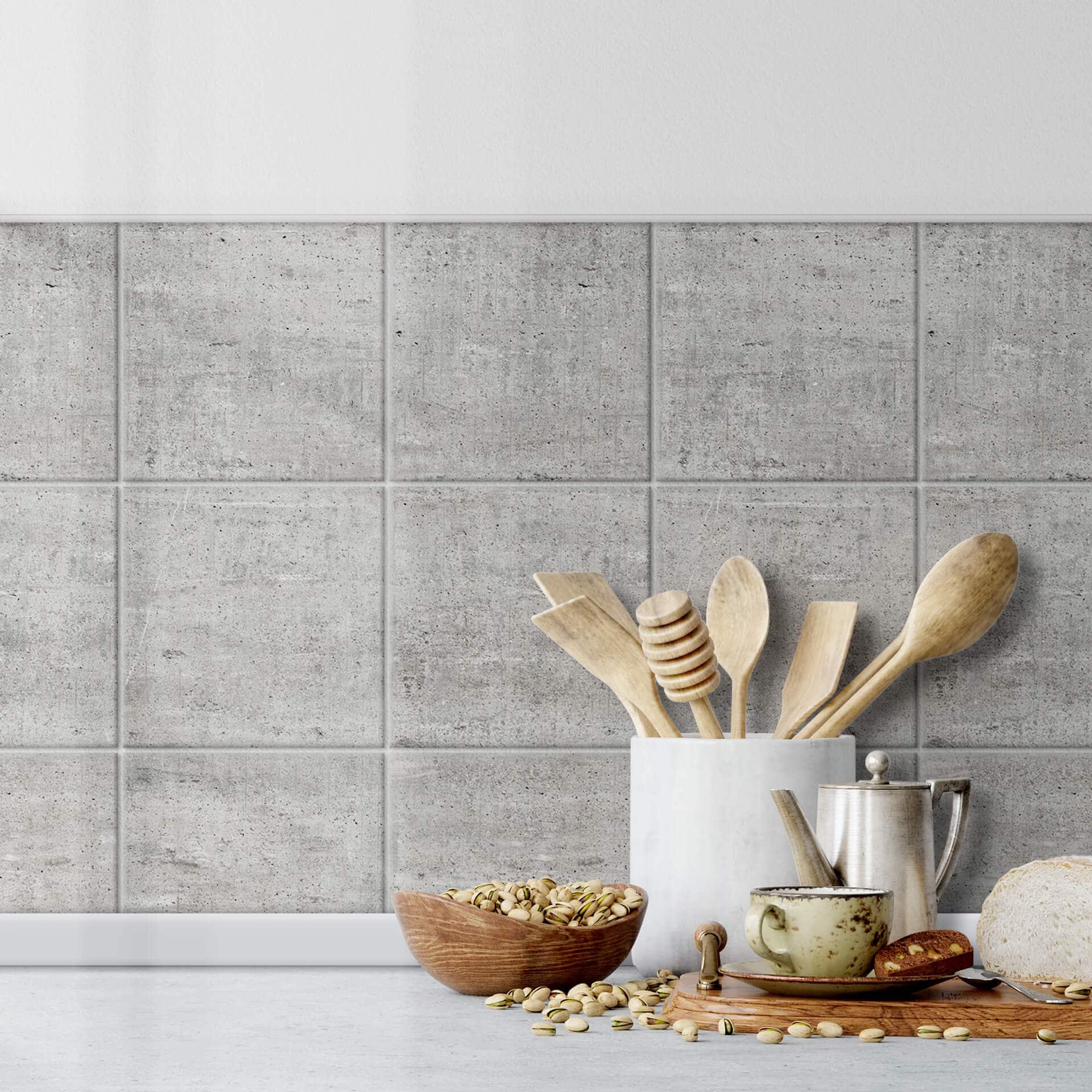 Fliesenaufkleber Beton - 12er Set