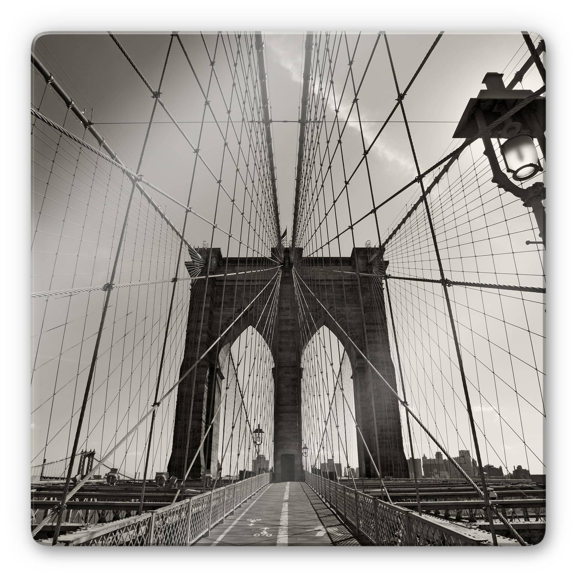 Tableau en verre - Le pont de Brooklyn - Carré