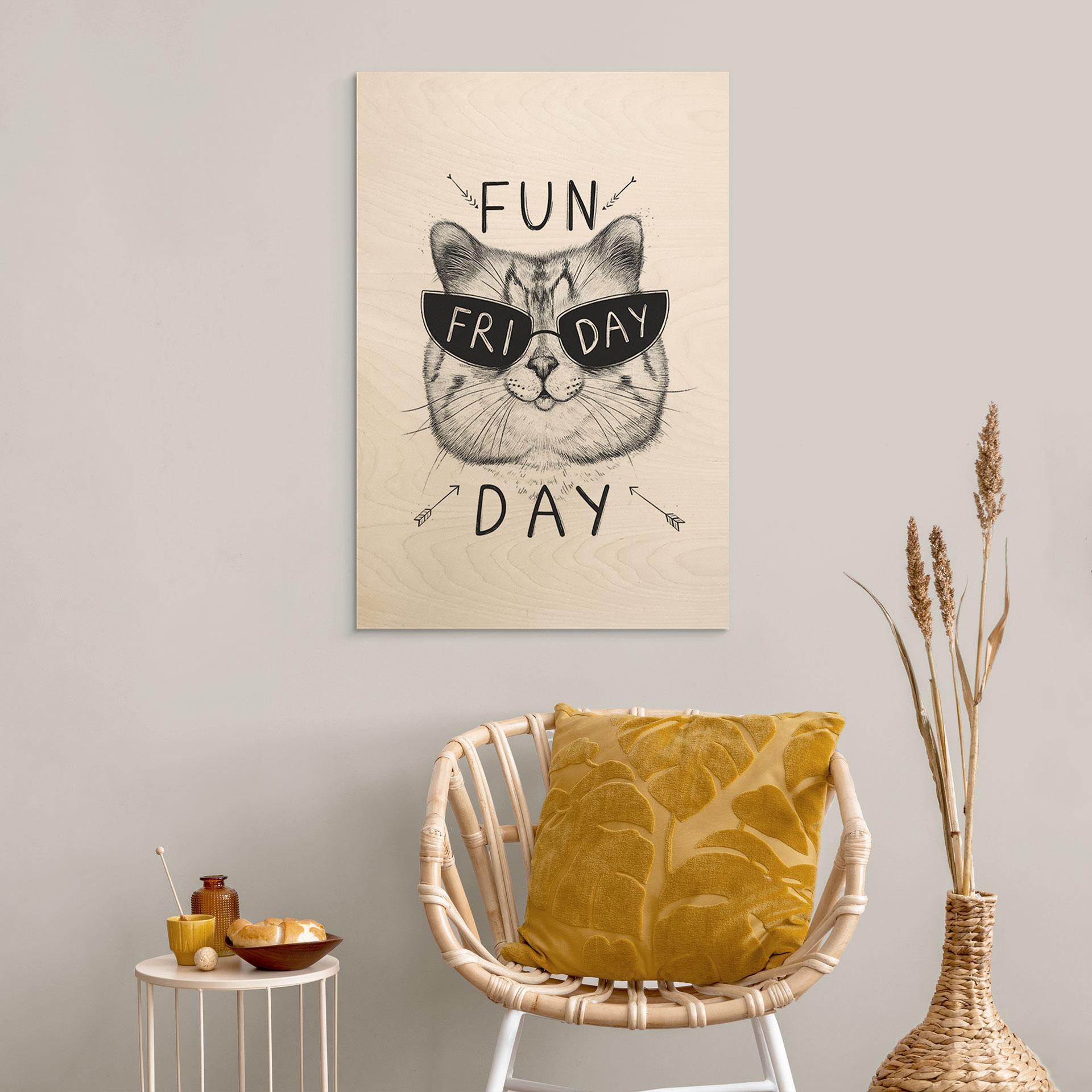 Billedkat i træ med solbriller - Fun Friday Cat - Korenkova