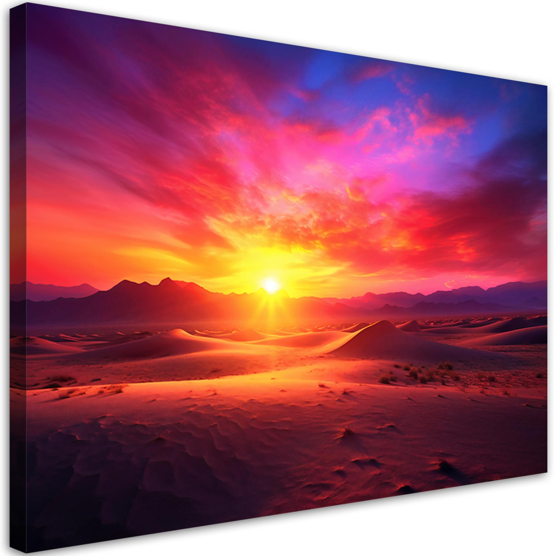Canvasbillede, Solnedgangslandskab