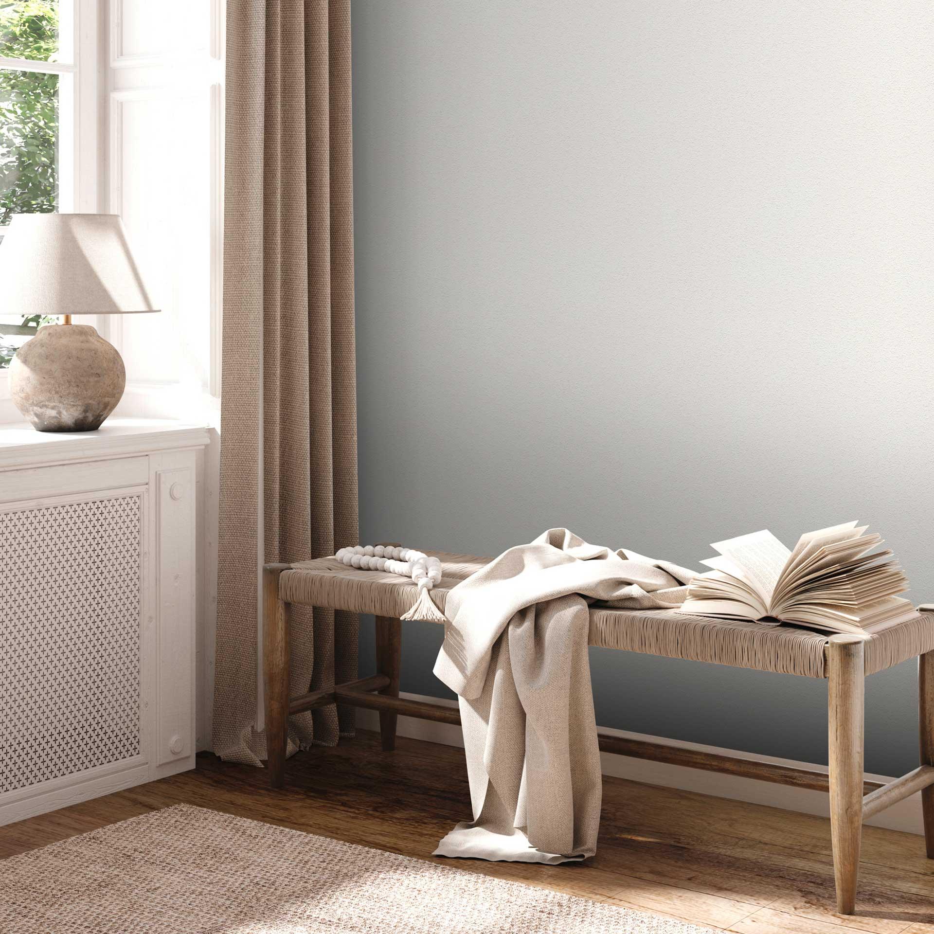 Papel pintado unidad blanca - papel pintado tejido-no tejido unicolor aspecto escayola - papel pintado textura despegar y pegar salón cocina