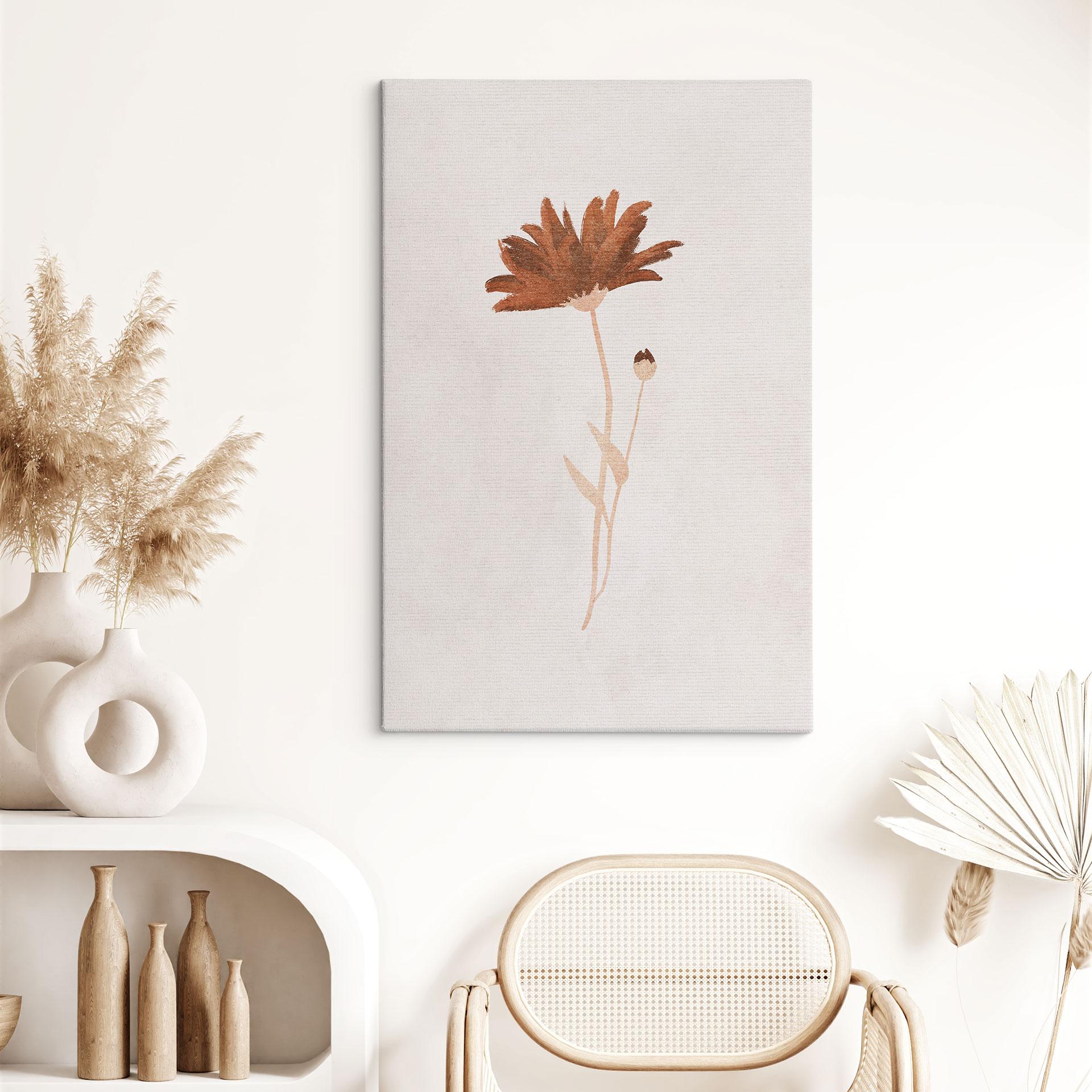 Canvas schilderij wilde bloem abstract - Goed Blauw
