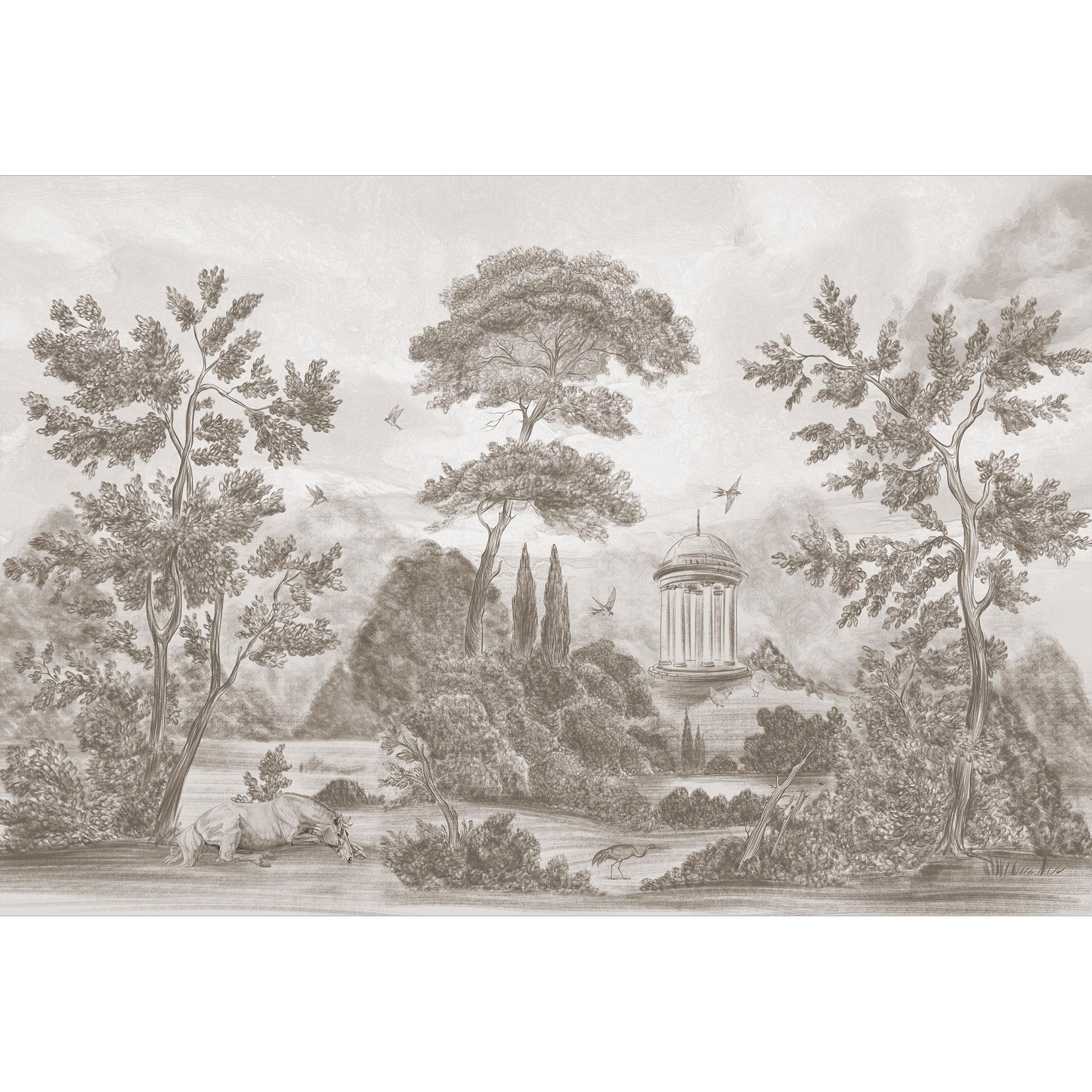 Fototapete Landschaft mit Gartenlandschaft in Beige - Ms Tiff