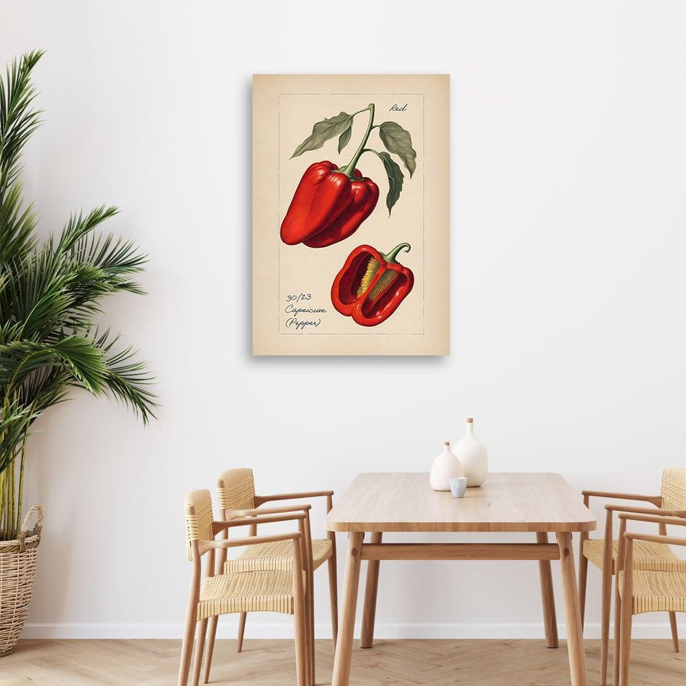 Leinwandbild Gemüse Weinlese Paprika
