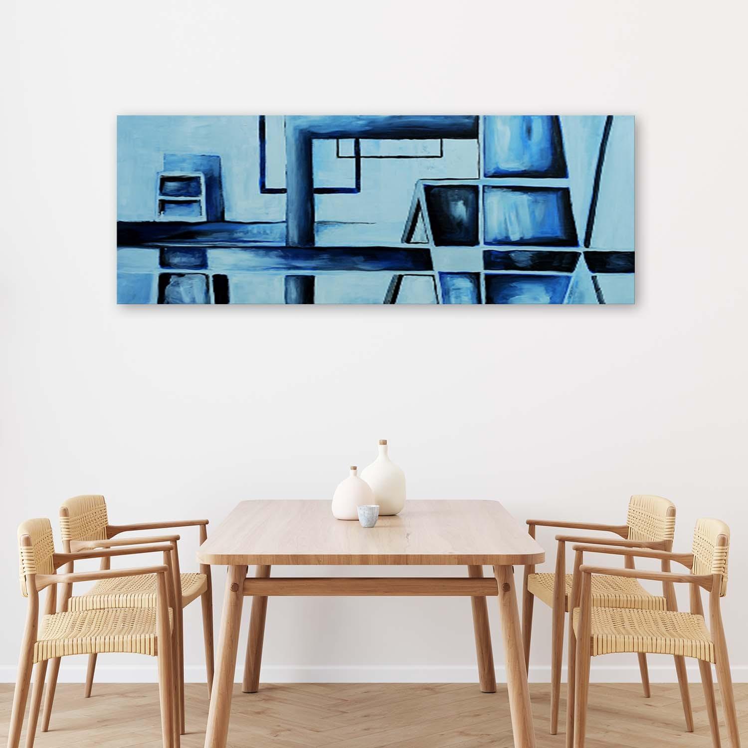 Canvasbillede, abstrakt blå