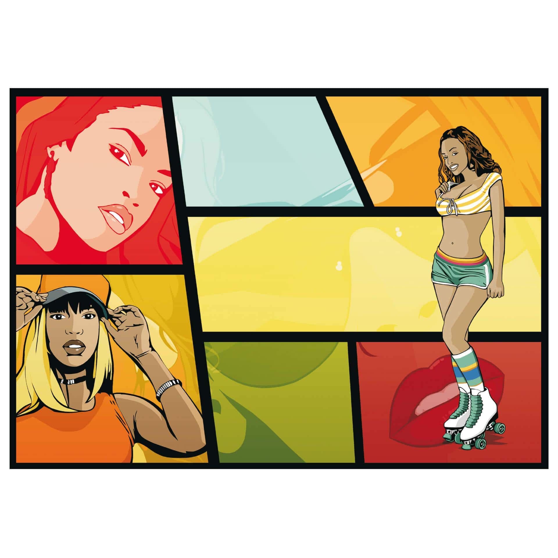 Wallsticker Rollergirl