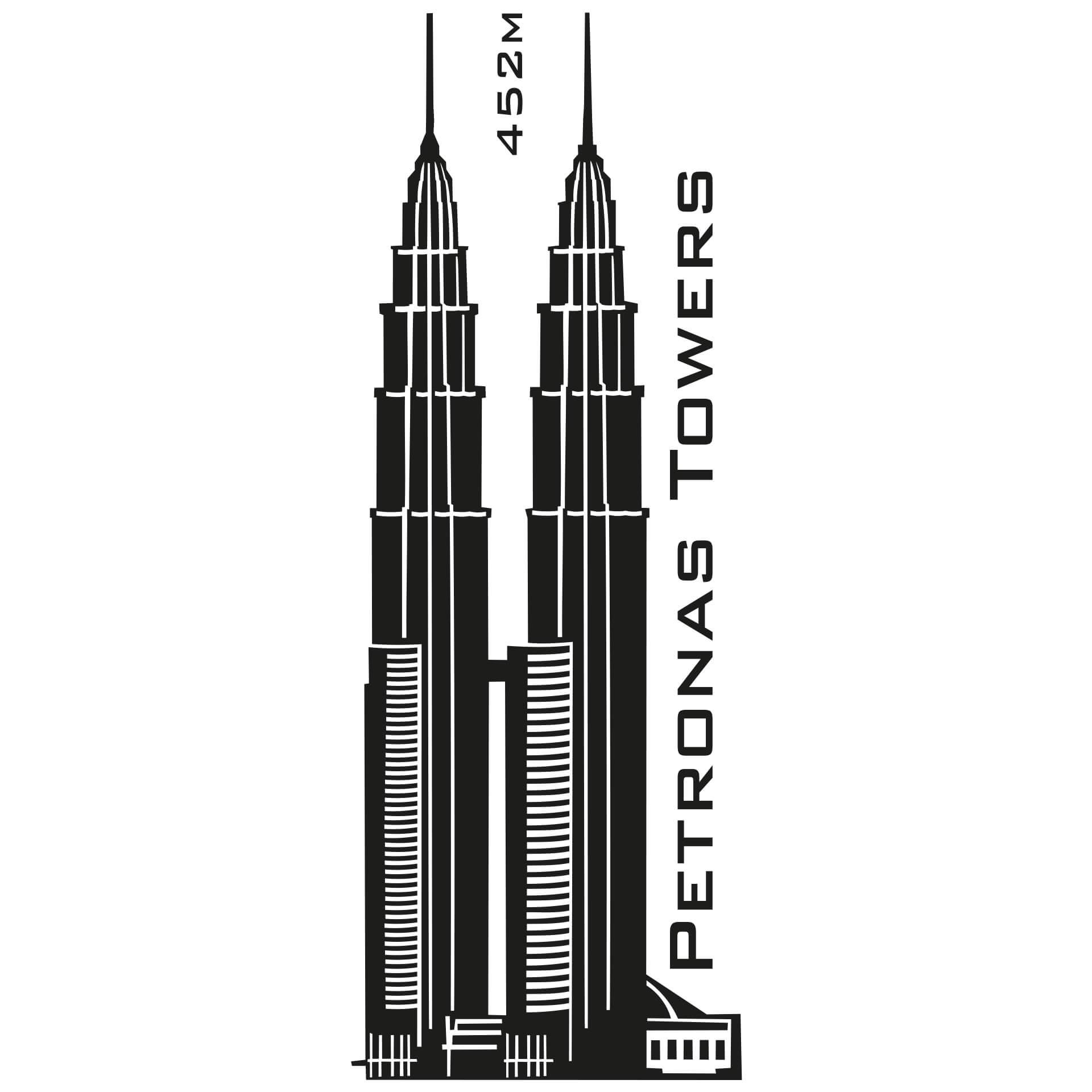 Wandtattoo Petronas-Towers